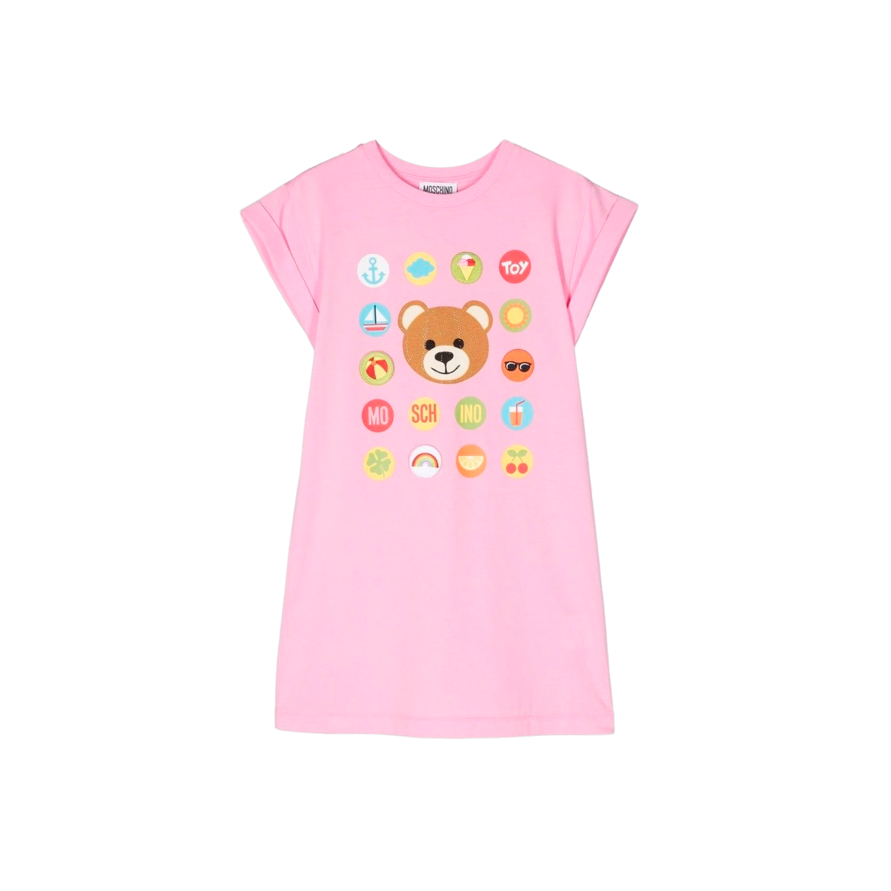 Vestido Rosado Moschino Kids Multilogos