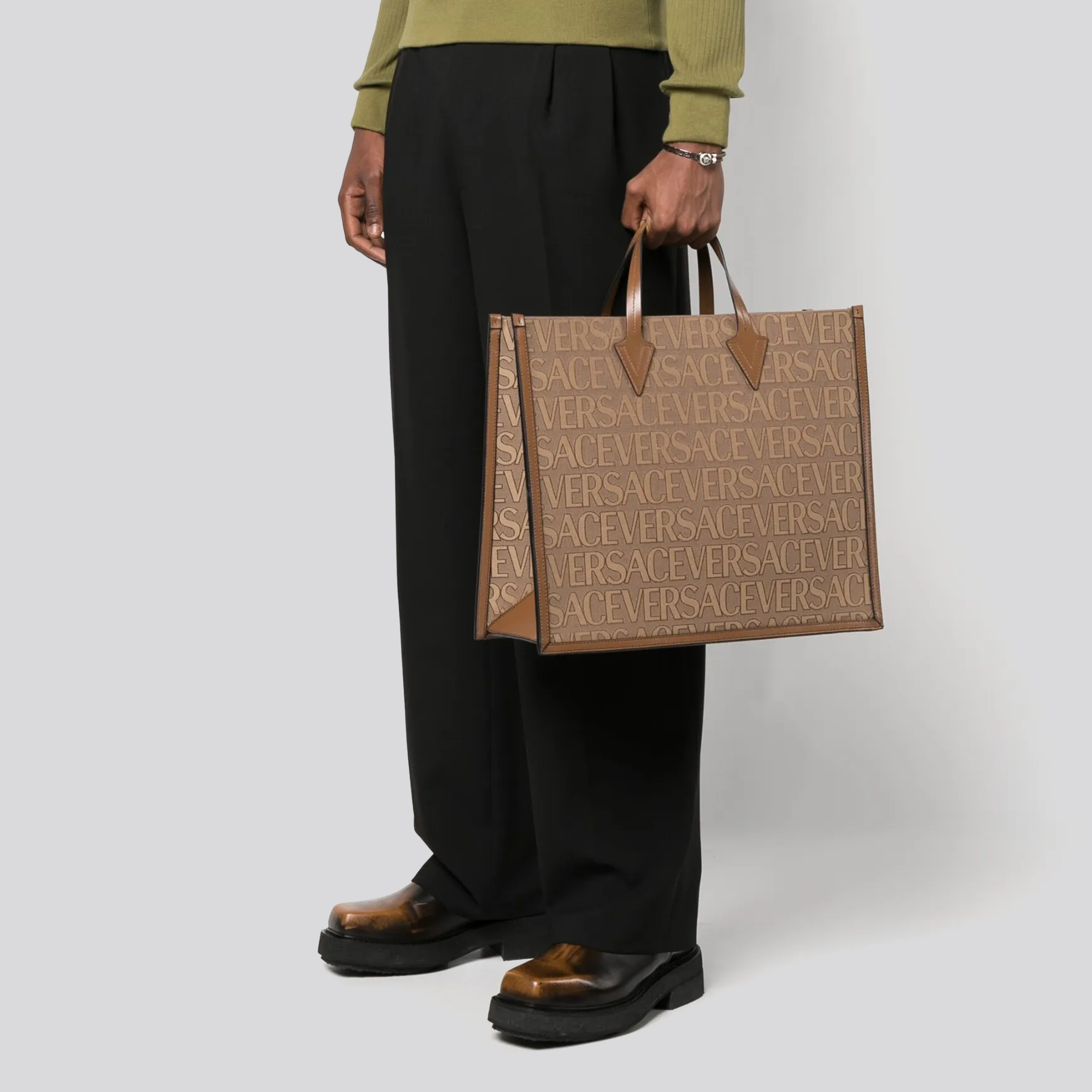Bolso Beige Versace Allover Monogram
