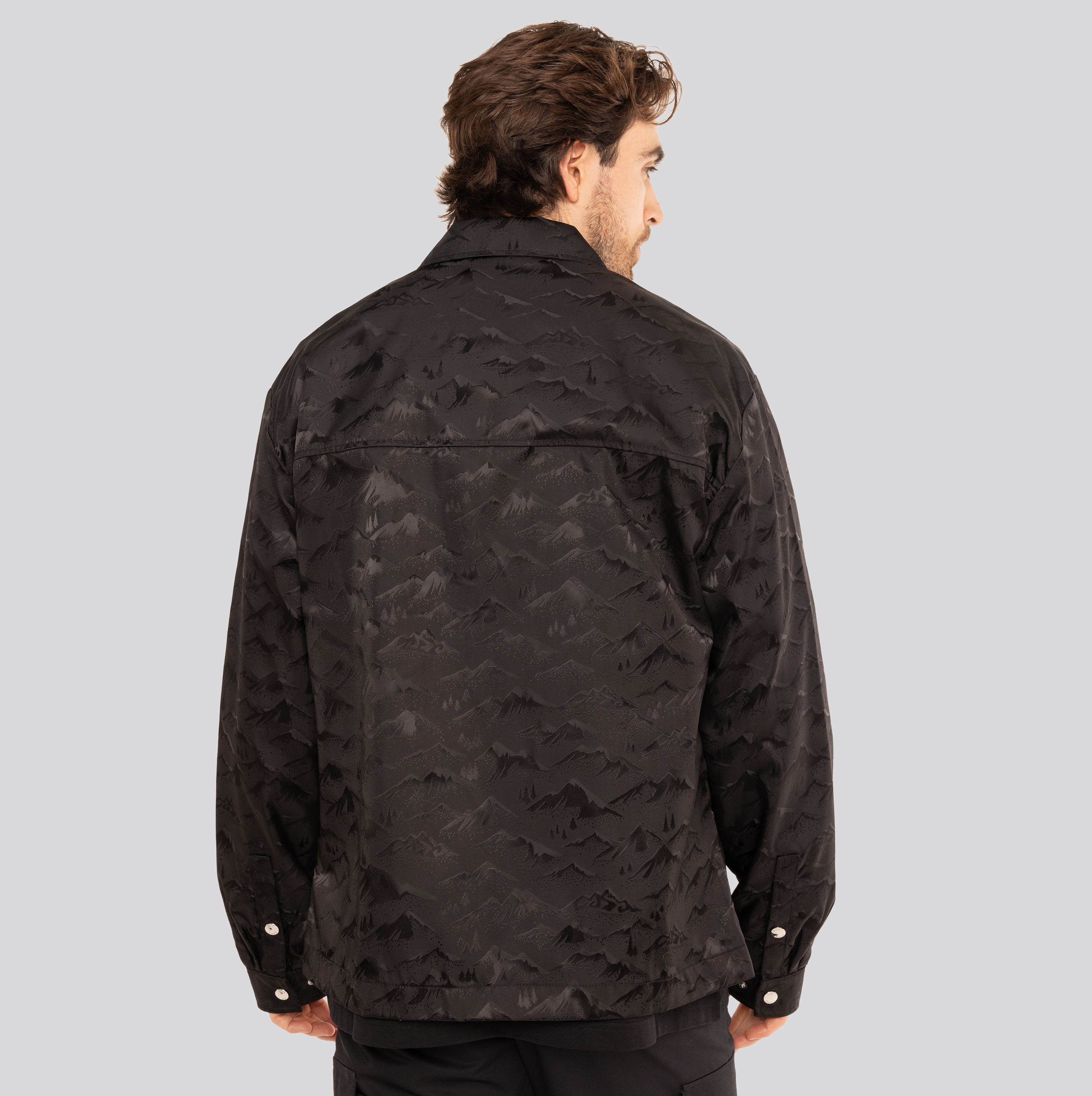 Camisa Negra Casablanca Mountain Camo Zip
