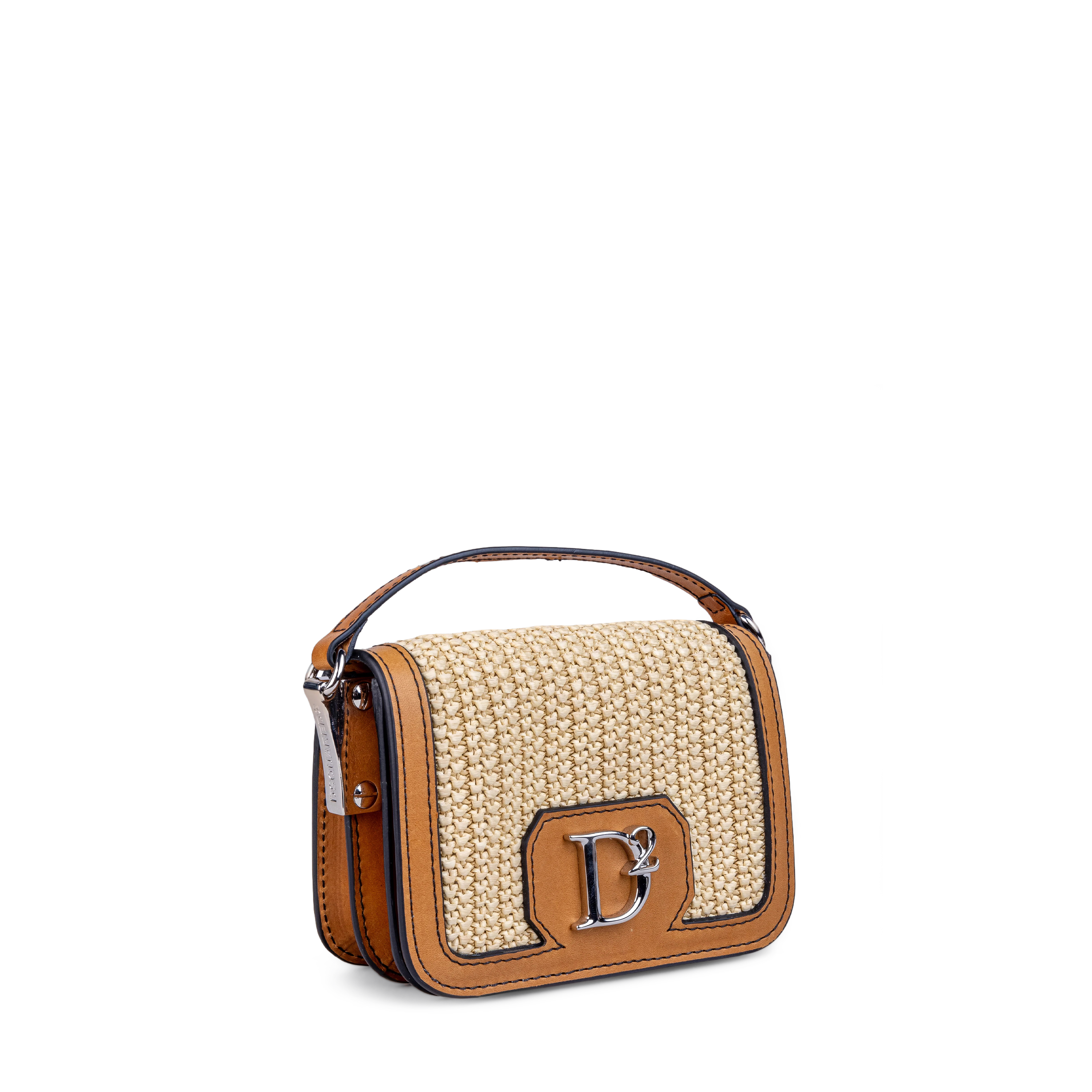 Bolso Beige Dsquared2 Placa Plateada