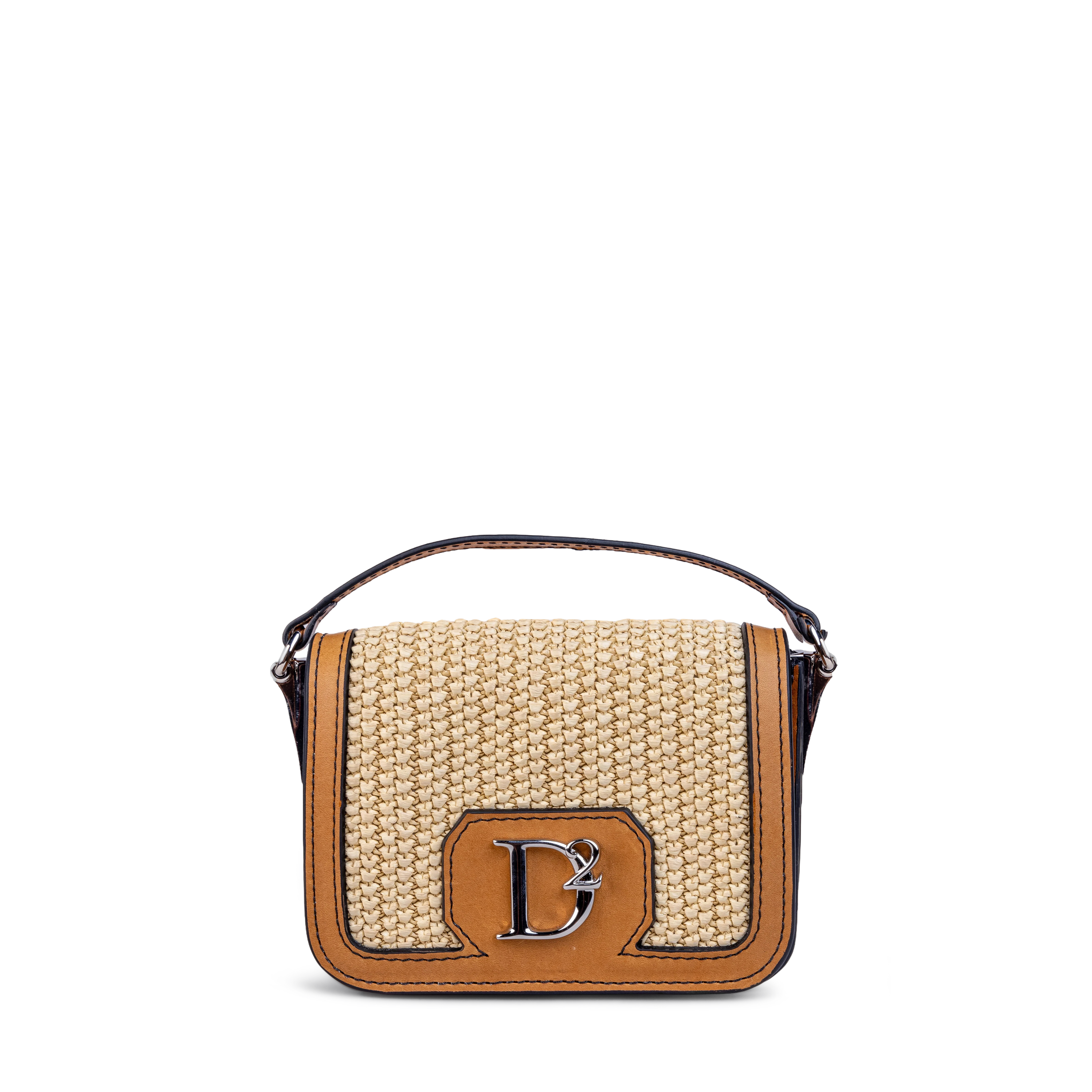 Bolso Beige Dsquared2 Placa Plateada