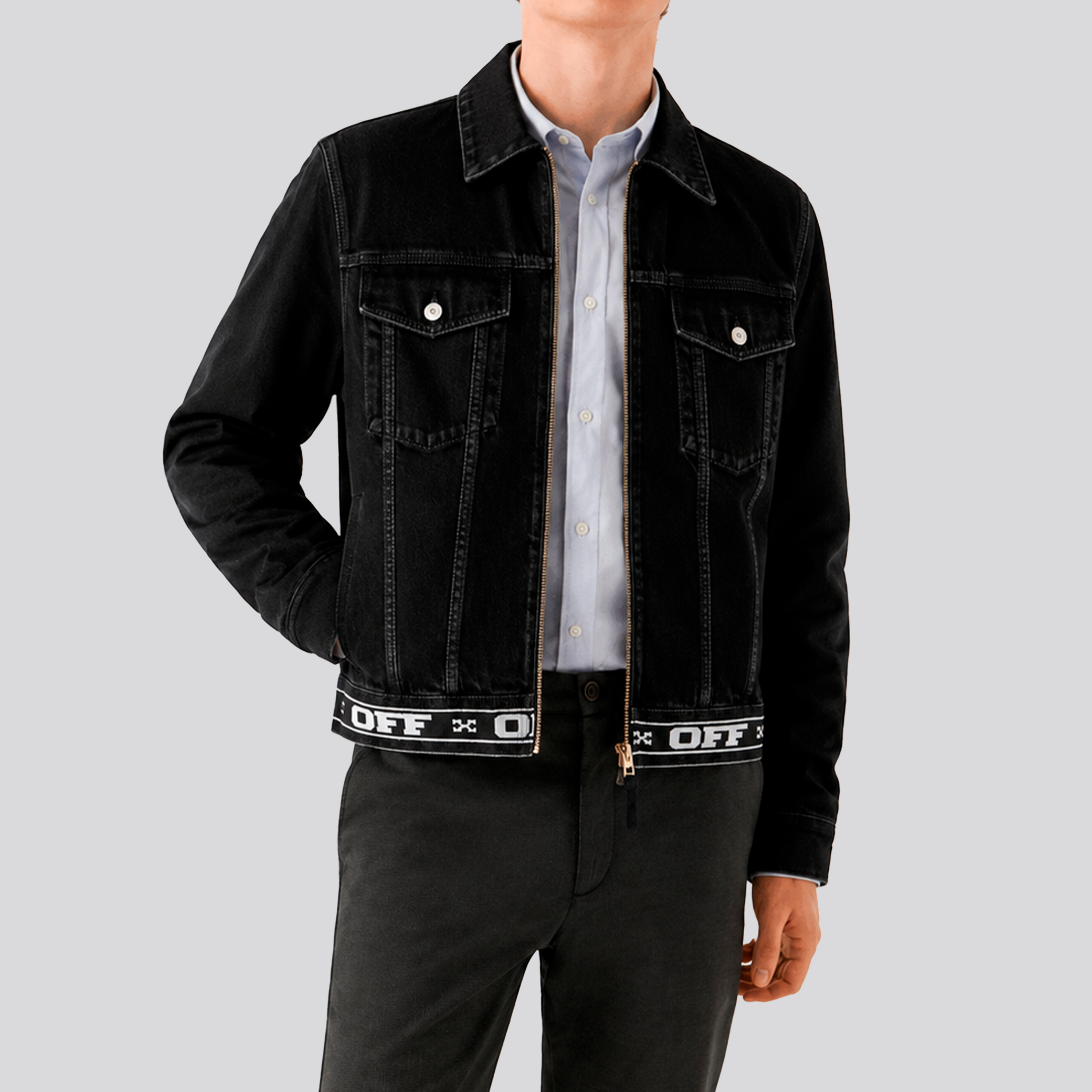 Chaqueta Negra Off-White Logo Band