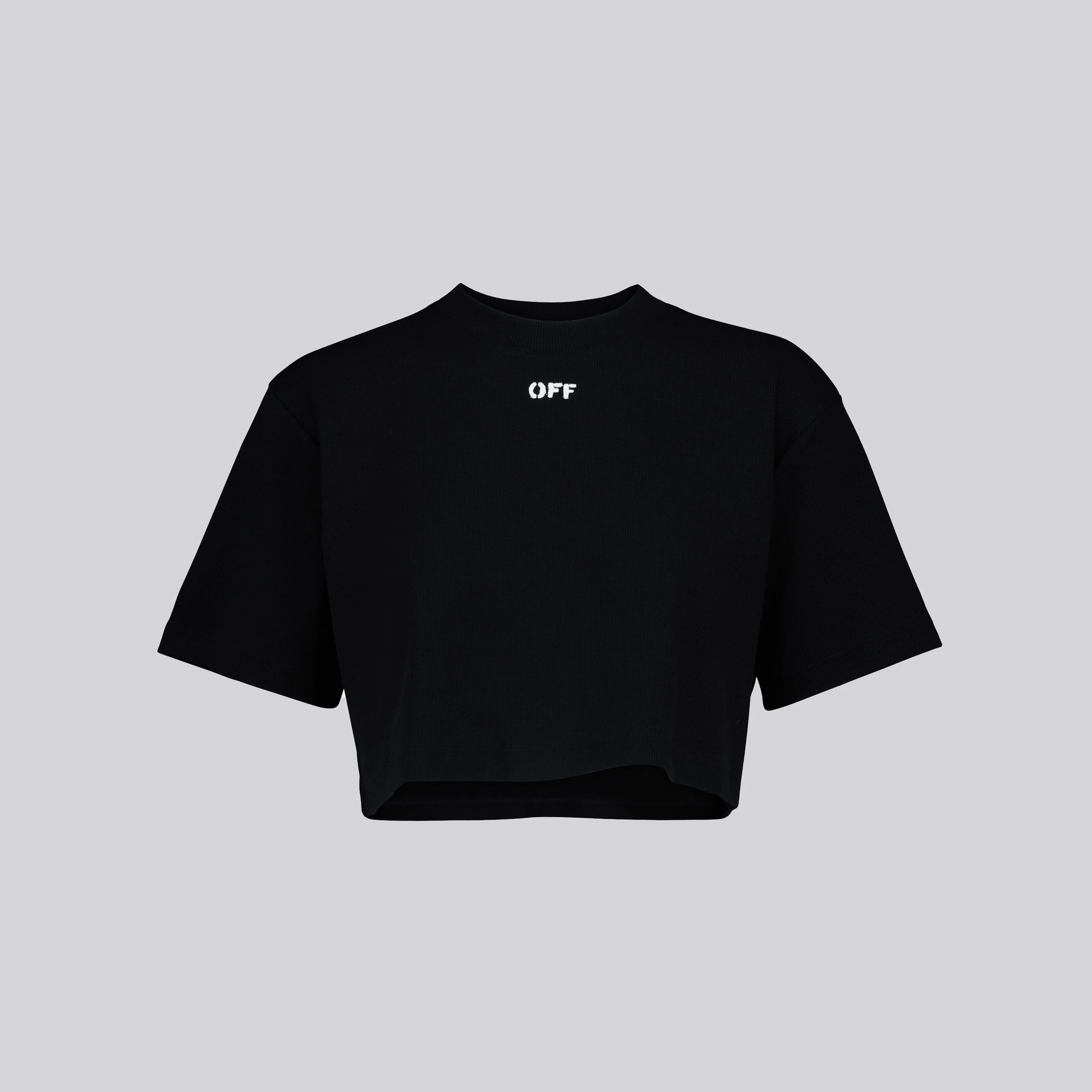 Camiseta Negra Off-White Off Basic Cropped