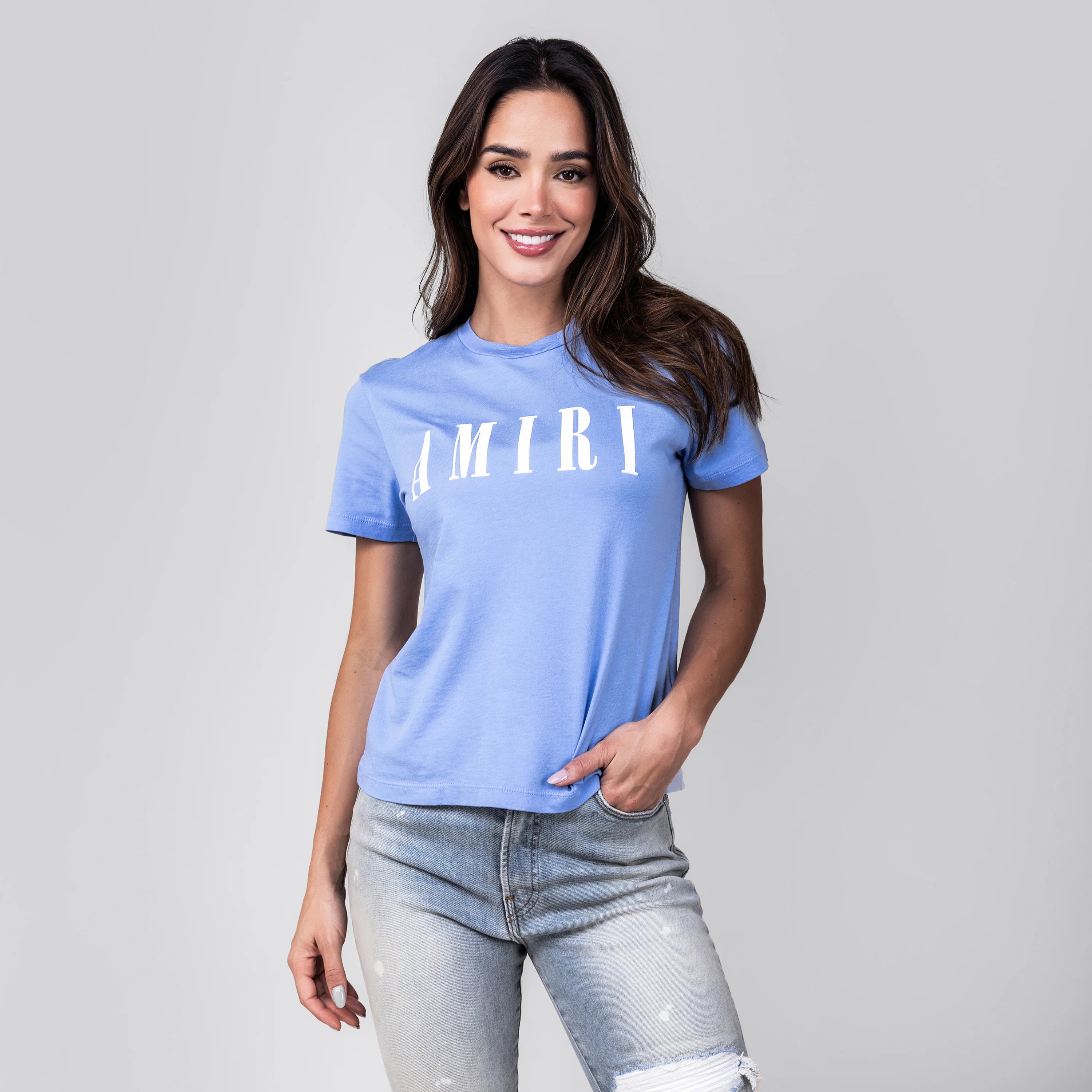 Camiseta Azul AMIRI Logo W