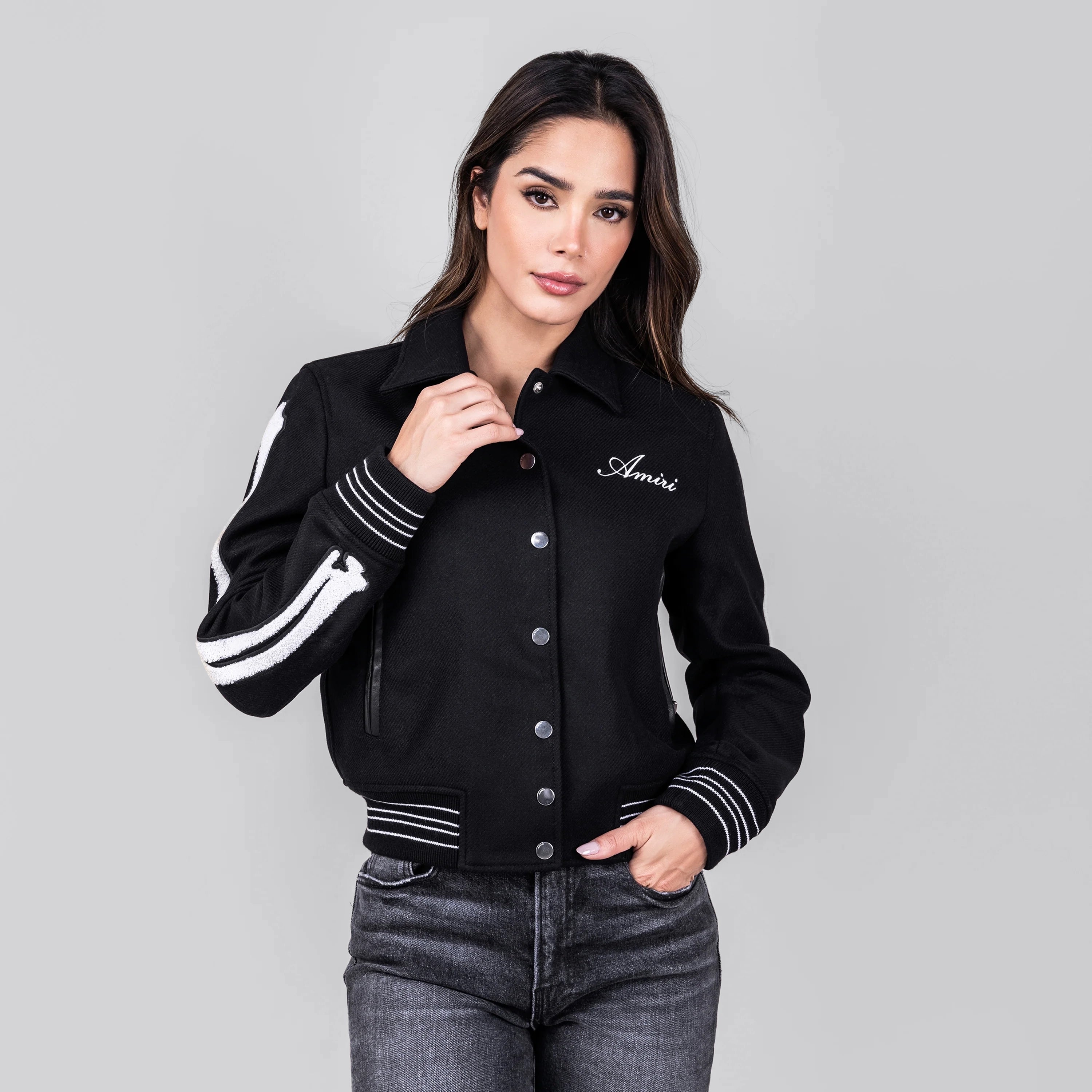 Chaqueta Negra AMIRI Side Bones