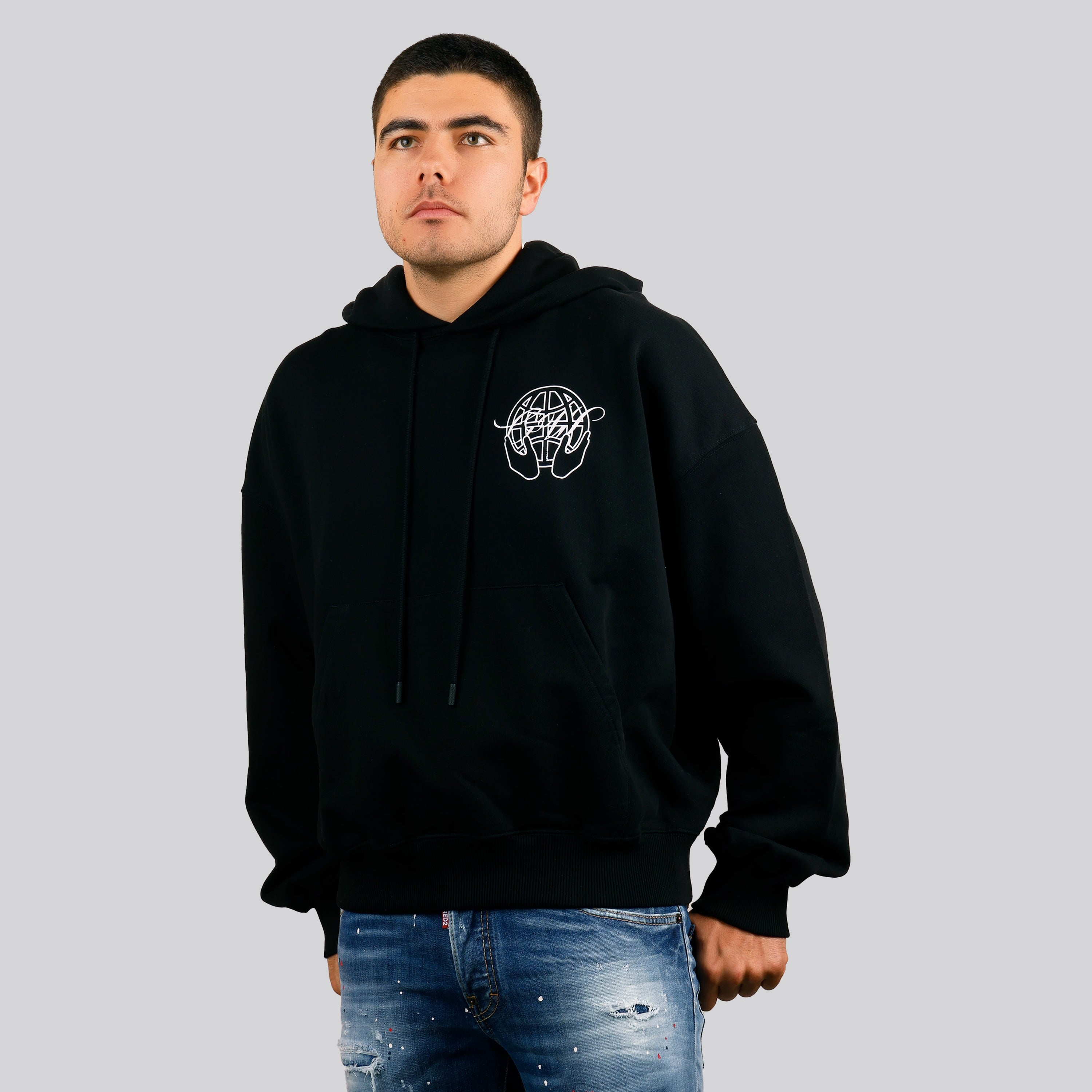 Buzo Tipo Hoodie Negro Off-White Hand Arrow