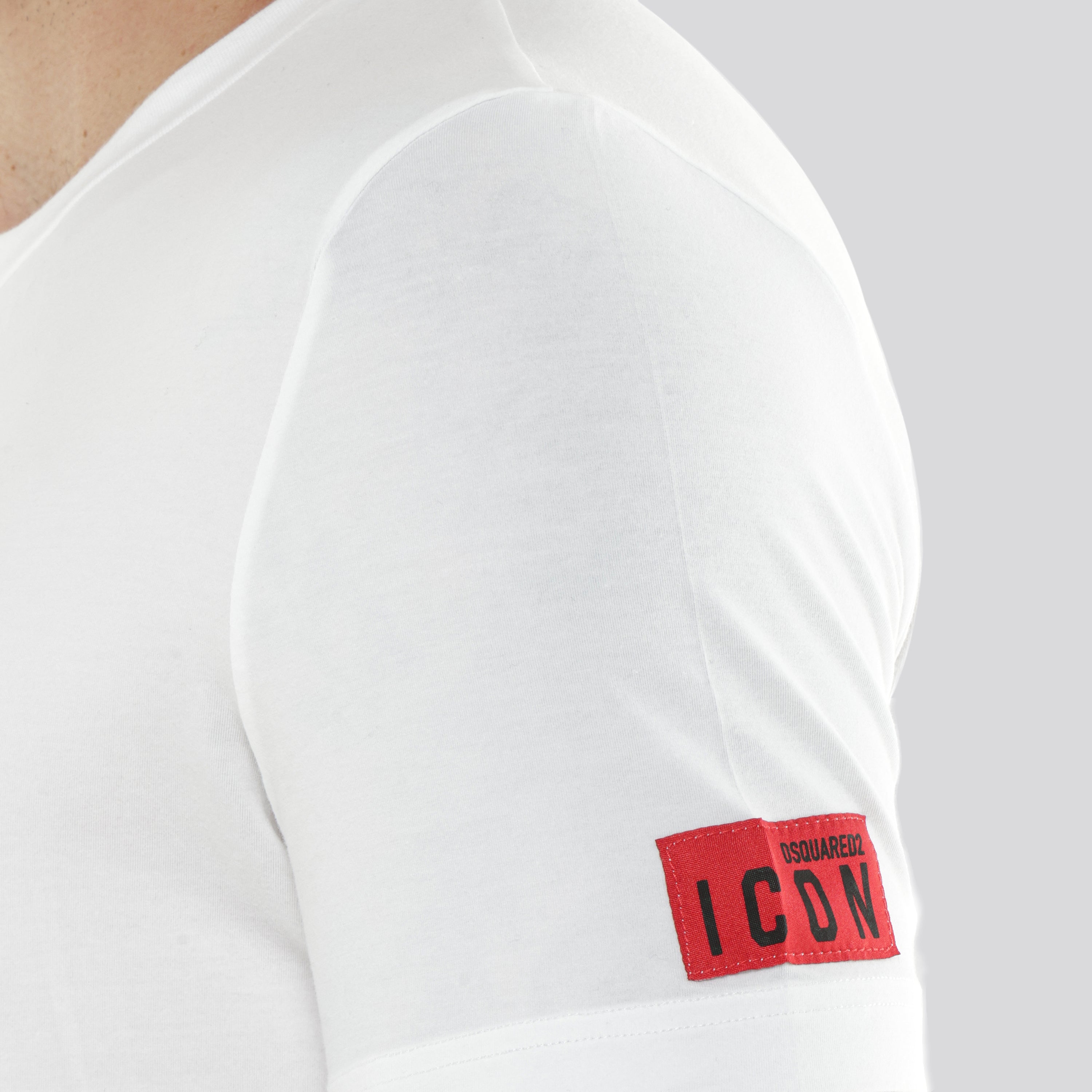 Camiseta Blanca Dsquared2 Rojo Icon Tag