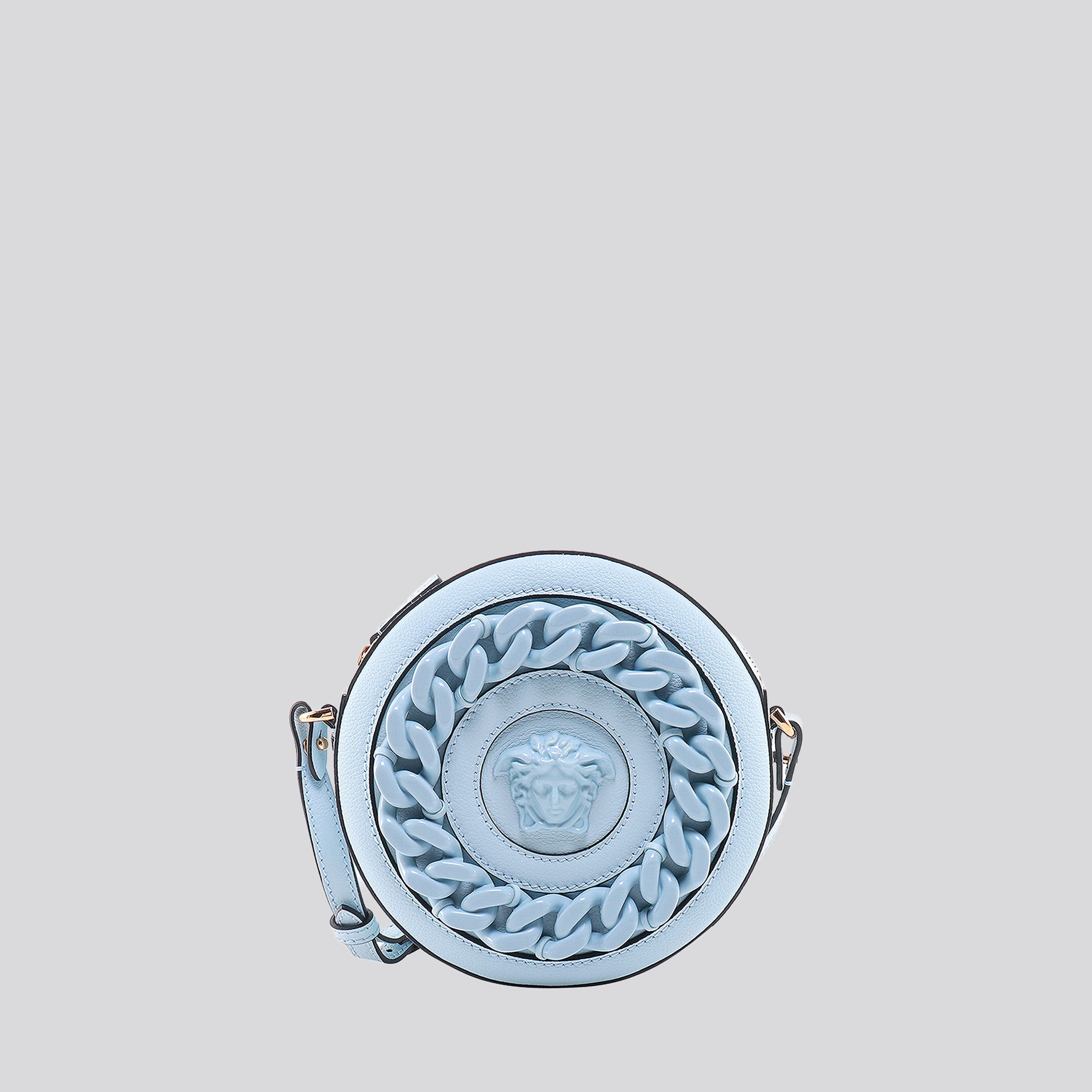 Bolso Azul Claro Versace Round Medusa