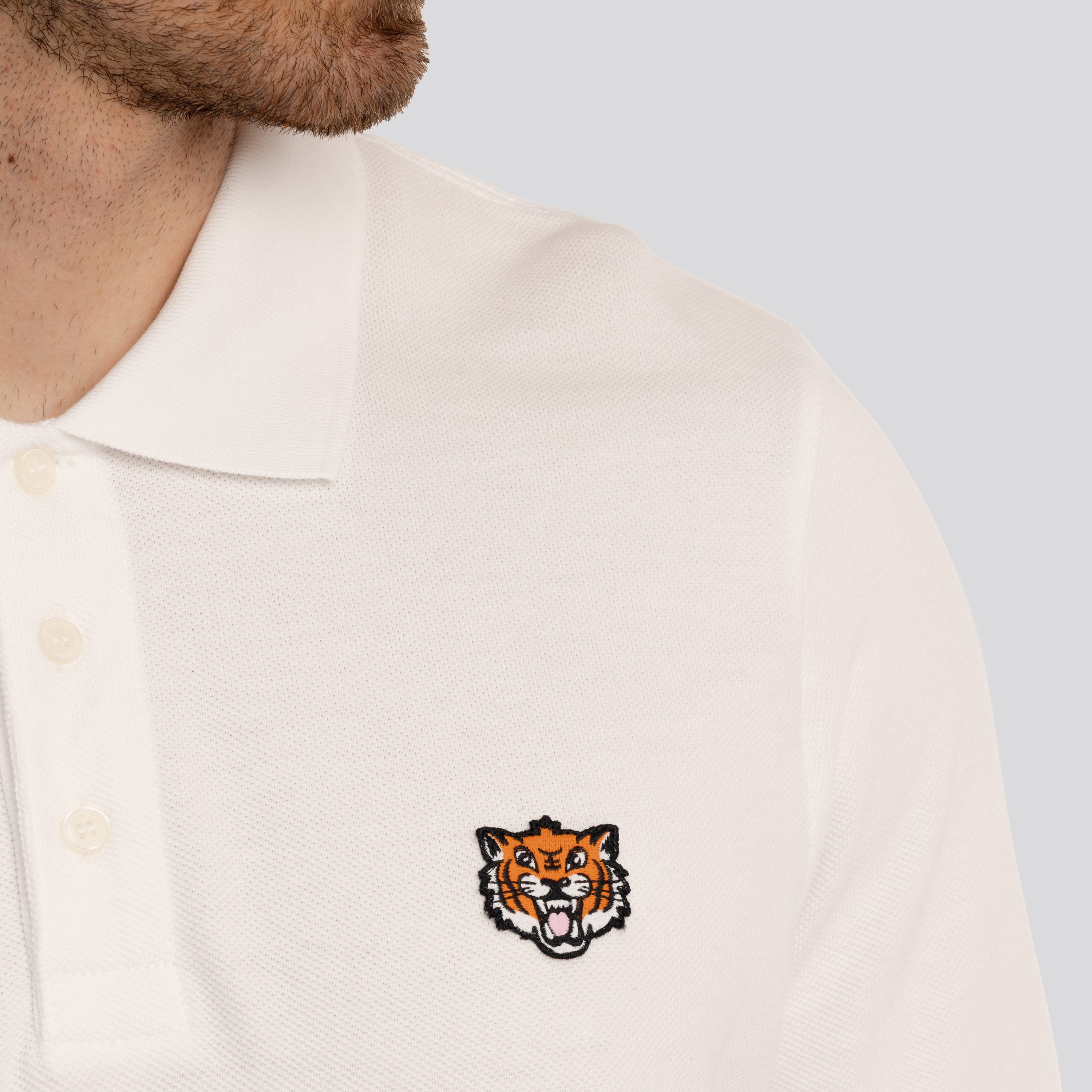 Camiseta Tipo Polo Negra Kenzo Happy Tiger