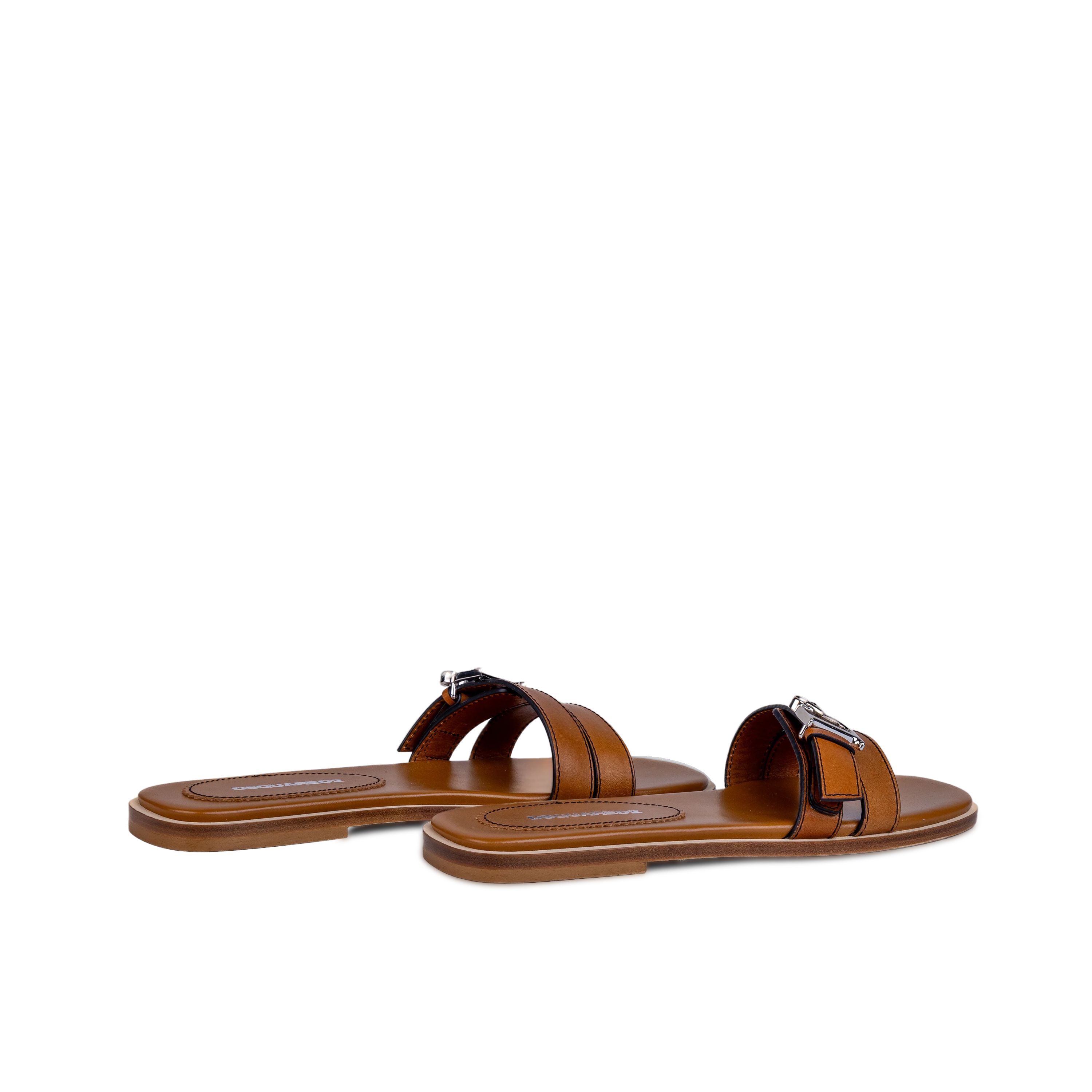 Sandalias Café Dsquared2 Placa Plateada