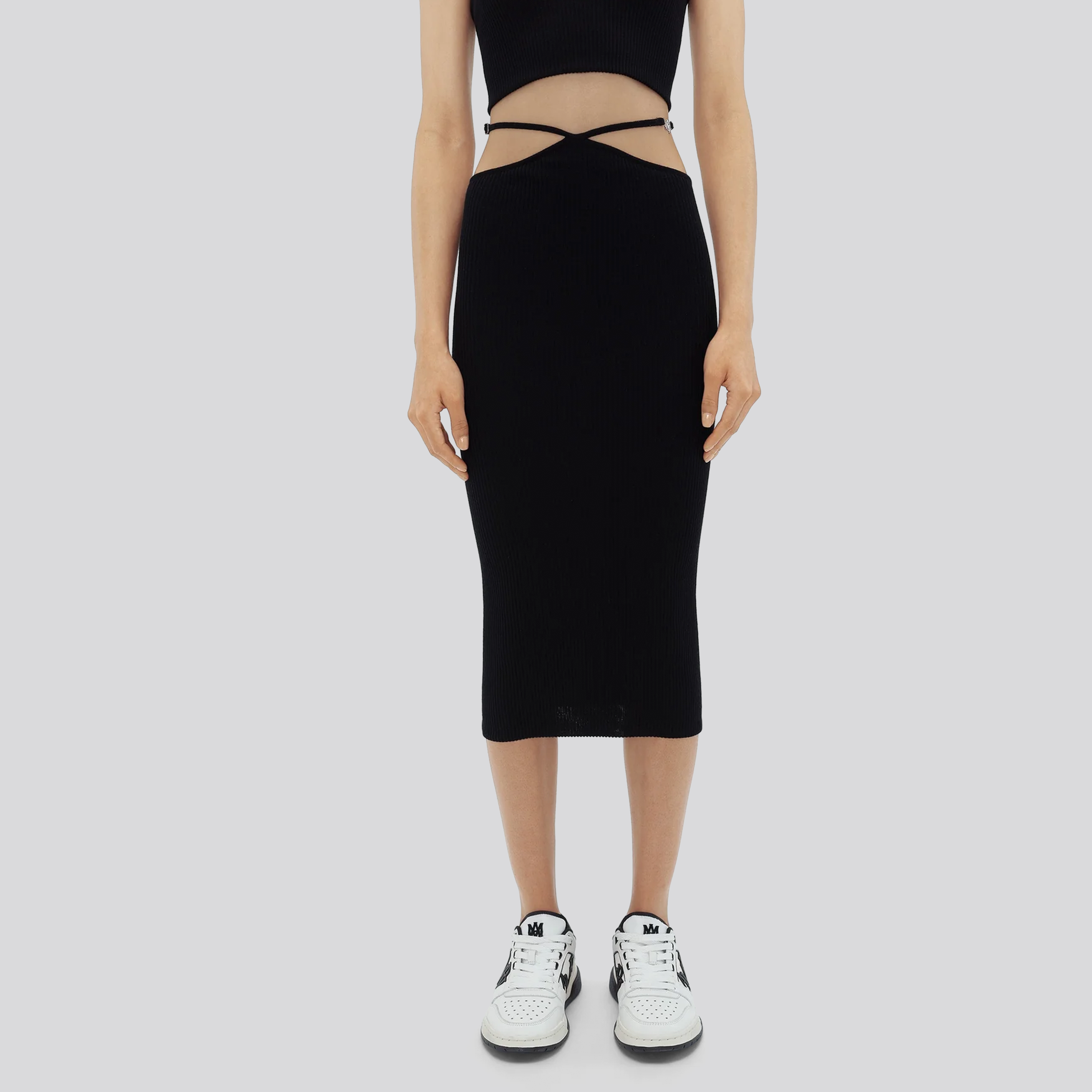 Falda Negra AMIRI Staggered Midi