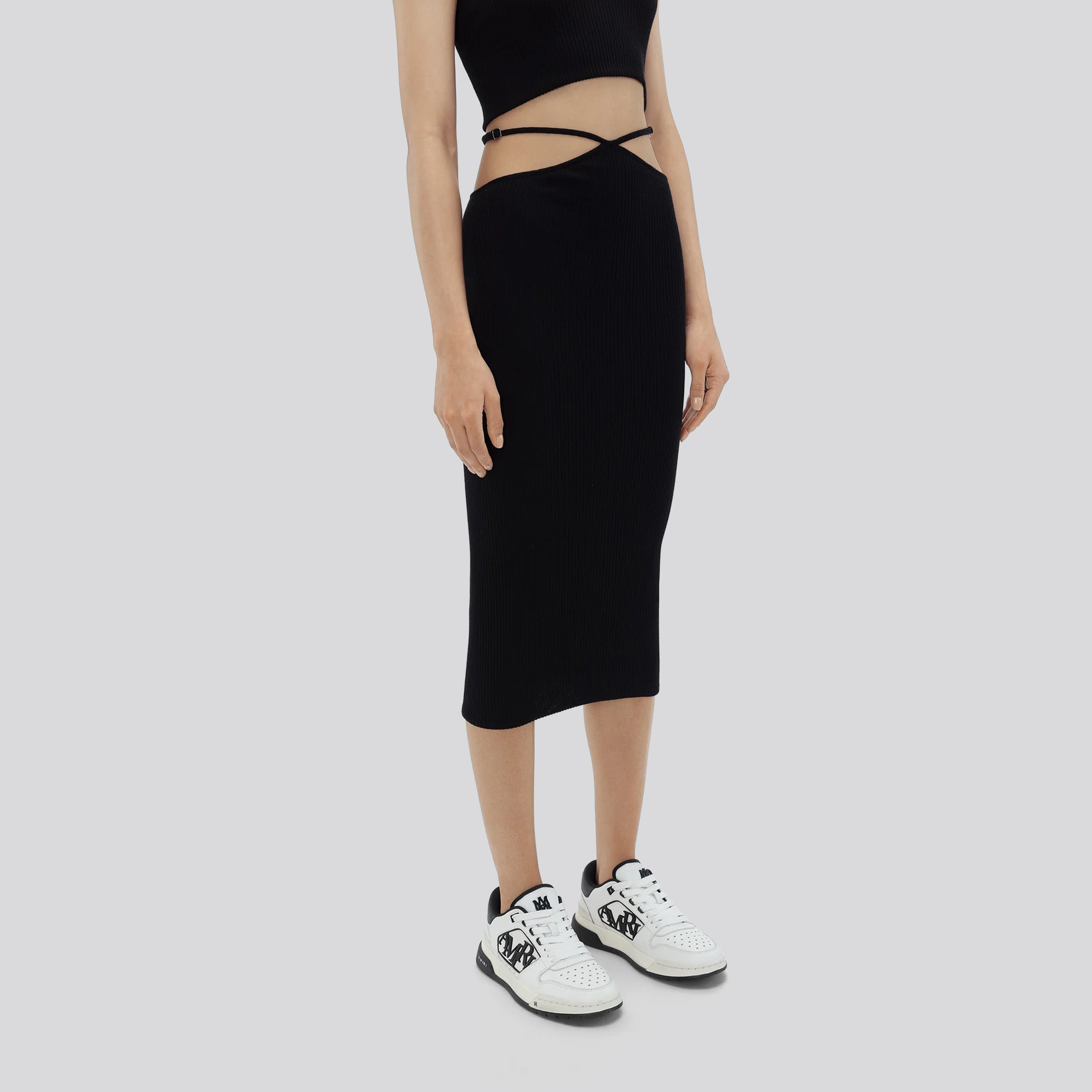 Falda Negra AMIRI Staggered Midi