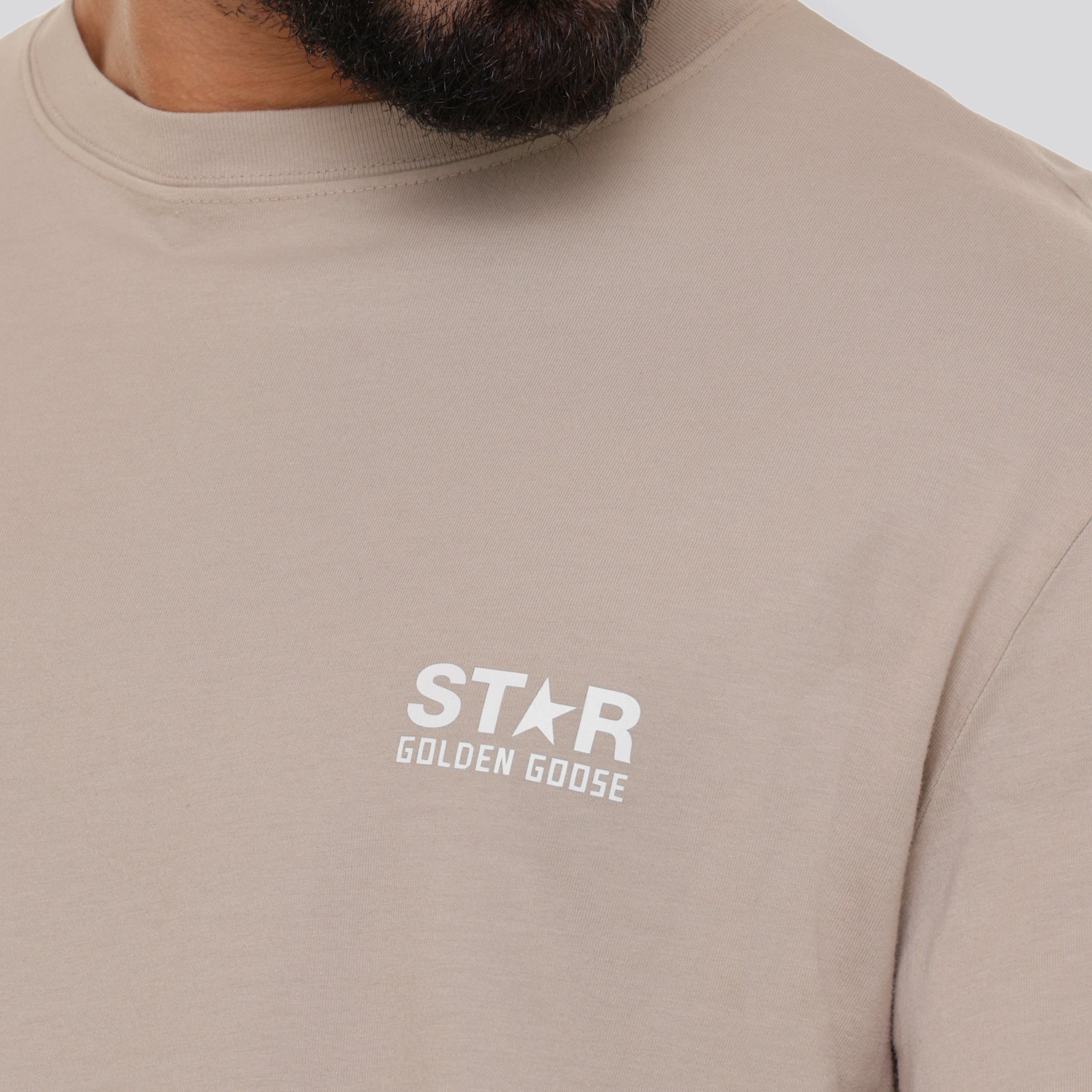 Camiseta Beige Golden Goose Stars M'S