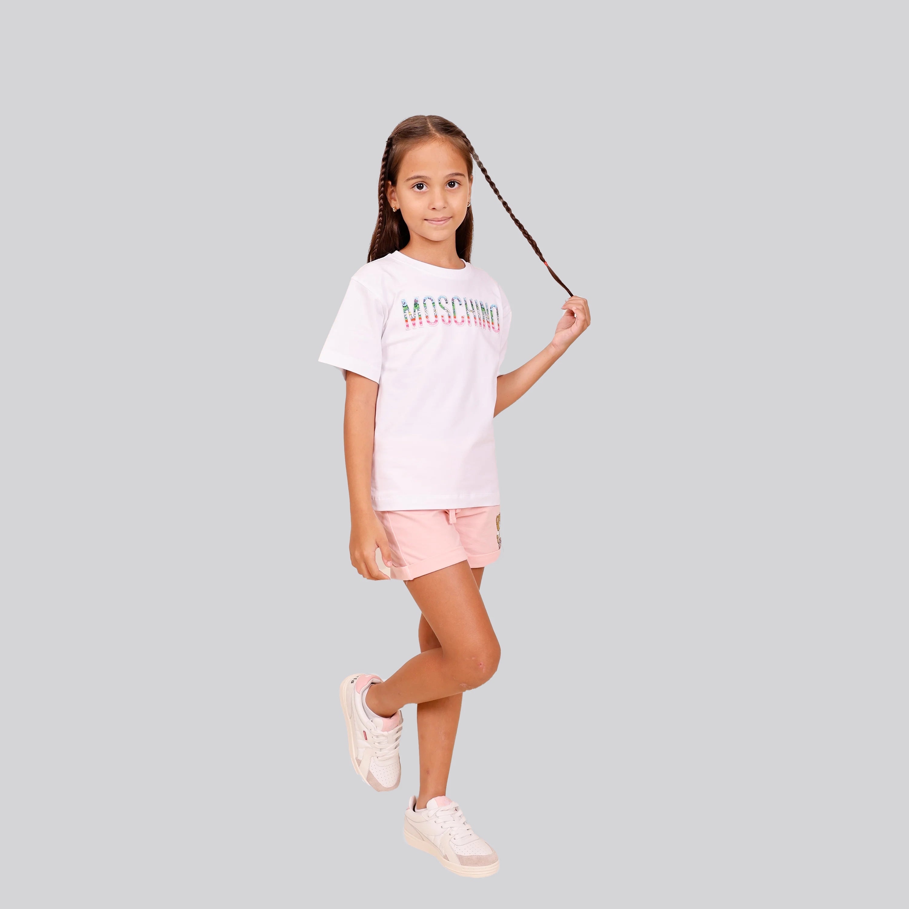 Camiseta Blanca Moschino Kids Emdroidered