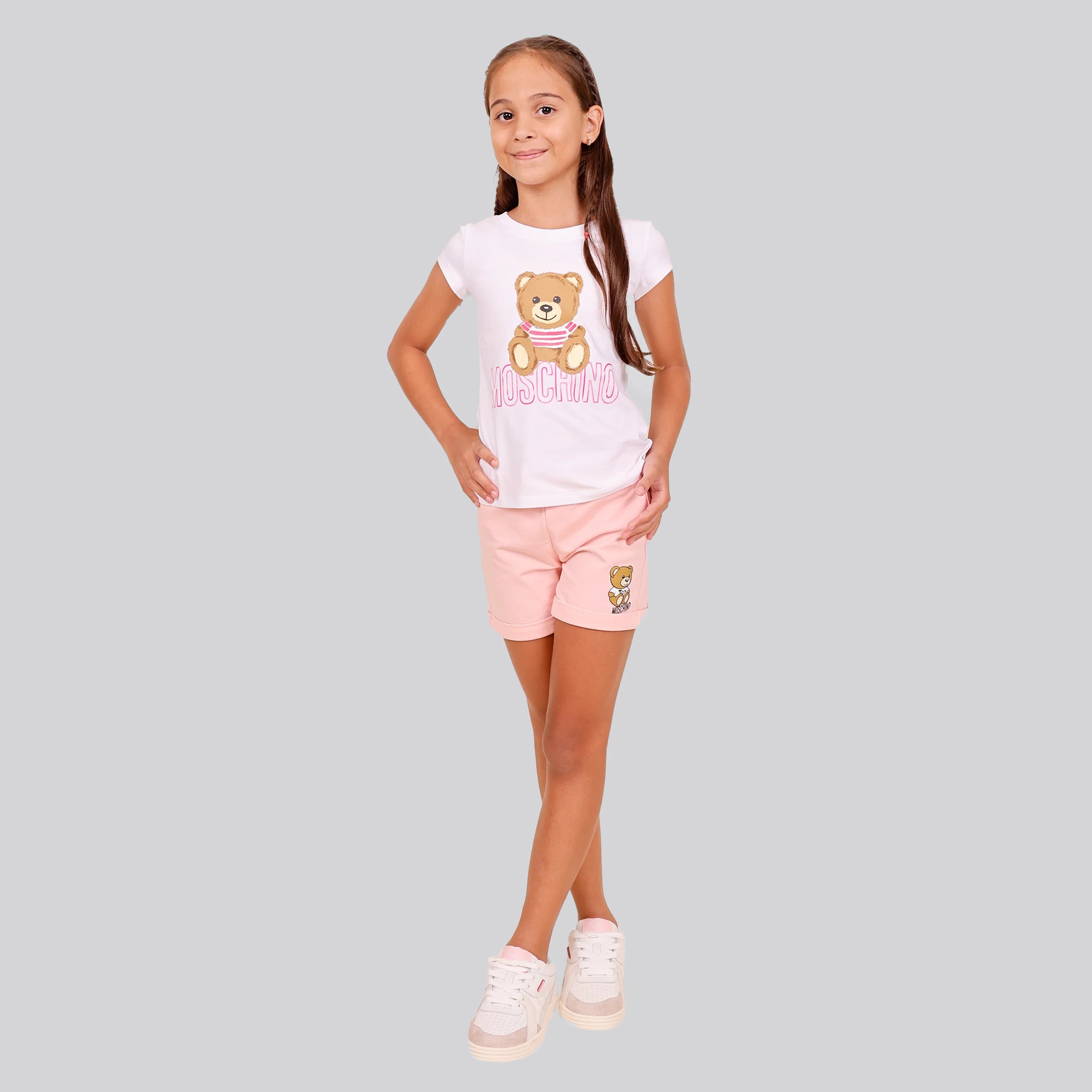 Camiseta Blanca Moschino Kids Teddy Logo