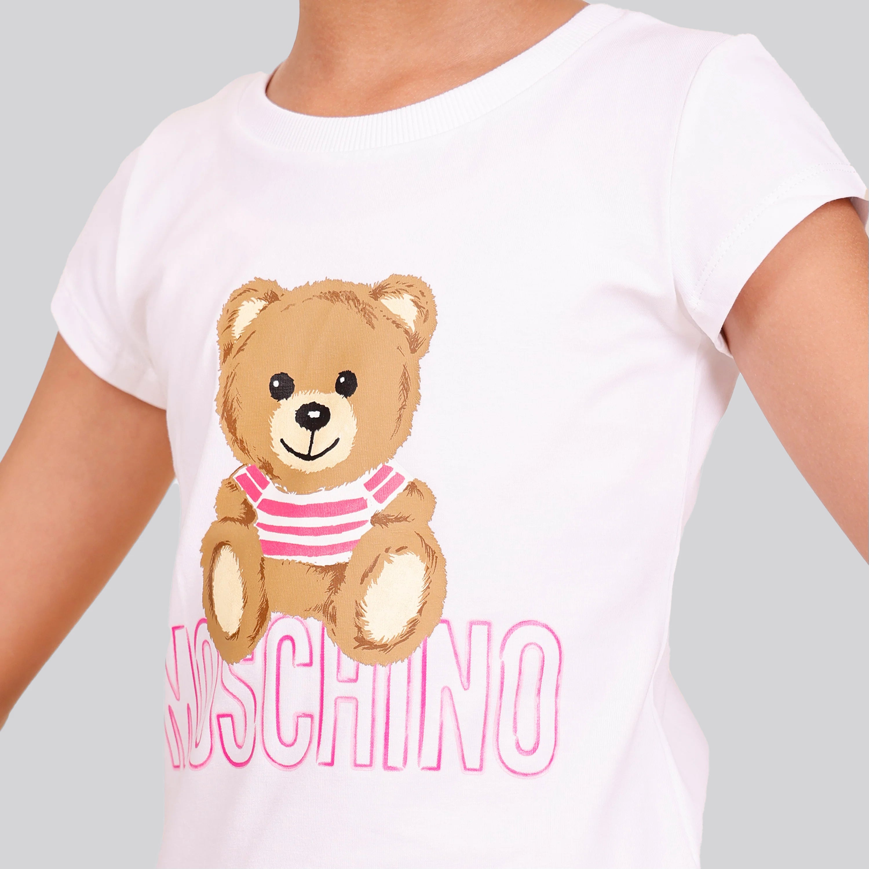 Camiseta Blanca Moschino Kids Teddy Logo