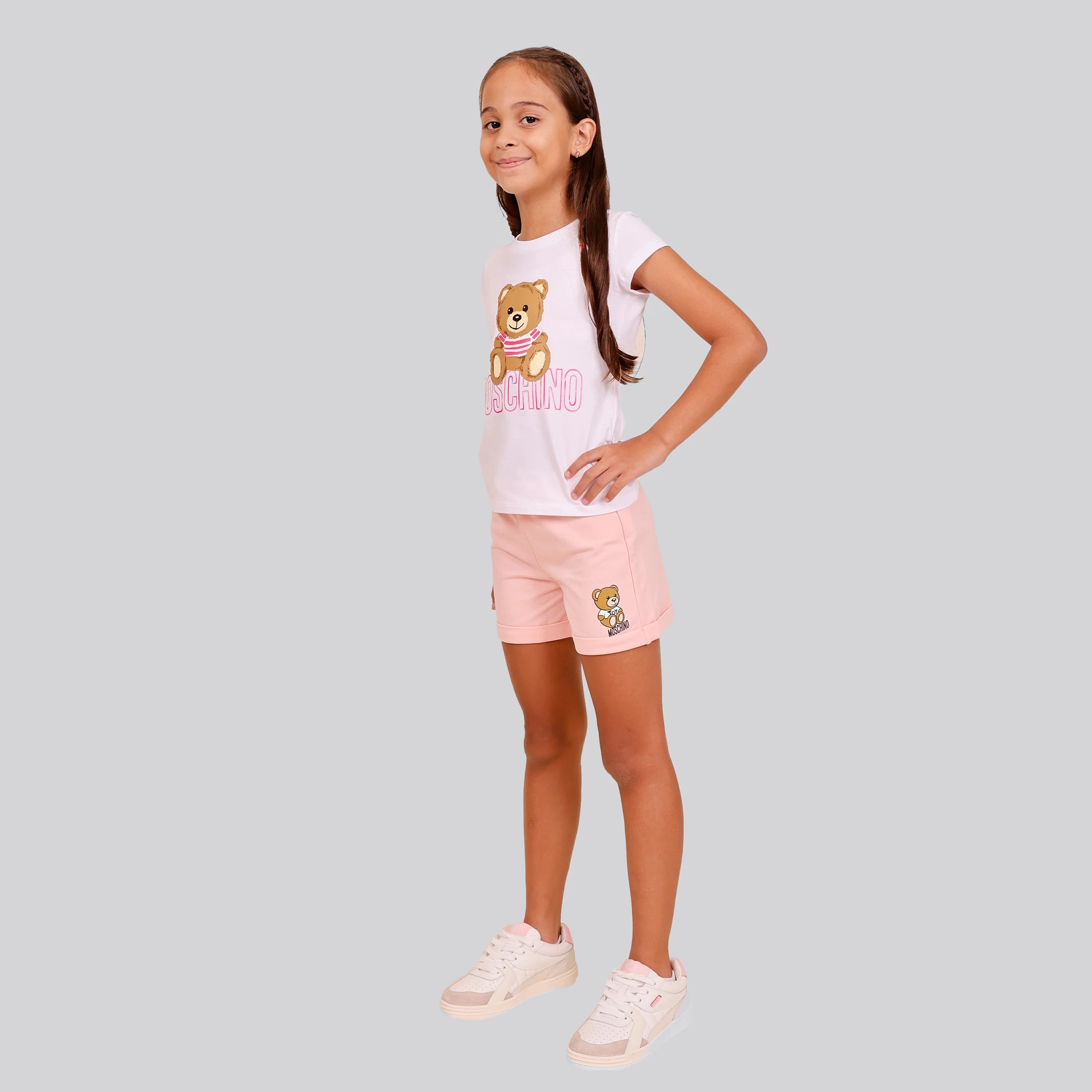 Camiseta Blanca Moschino Kids Teddy Logo