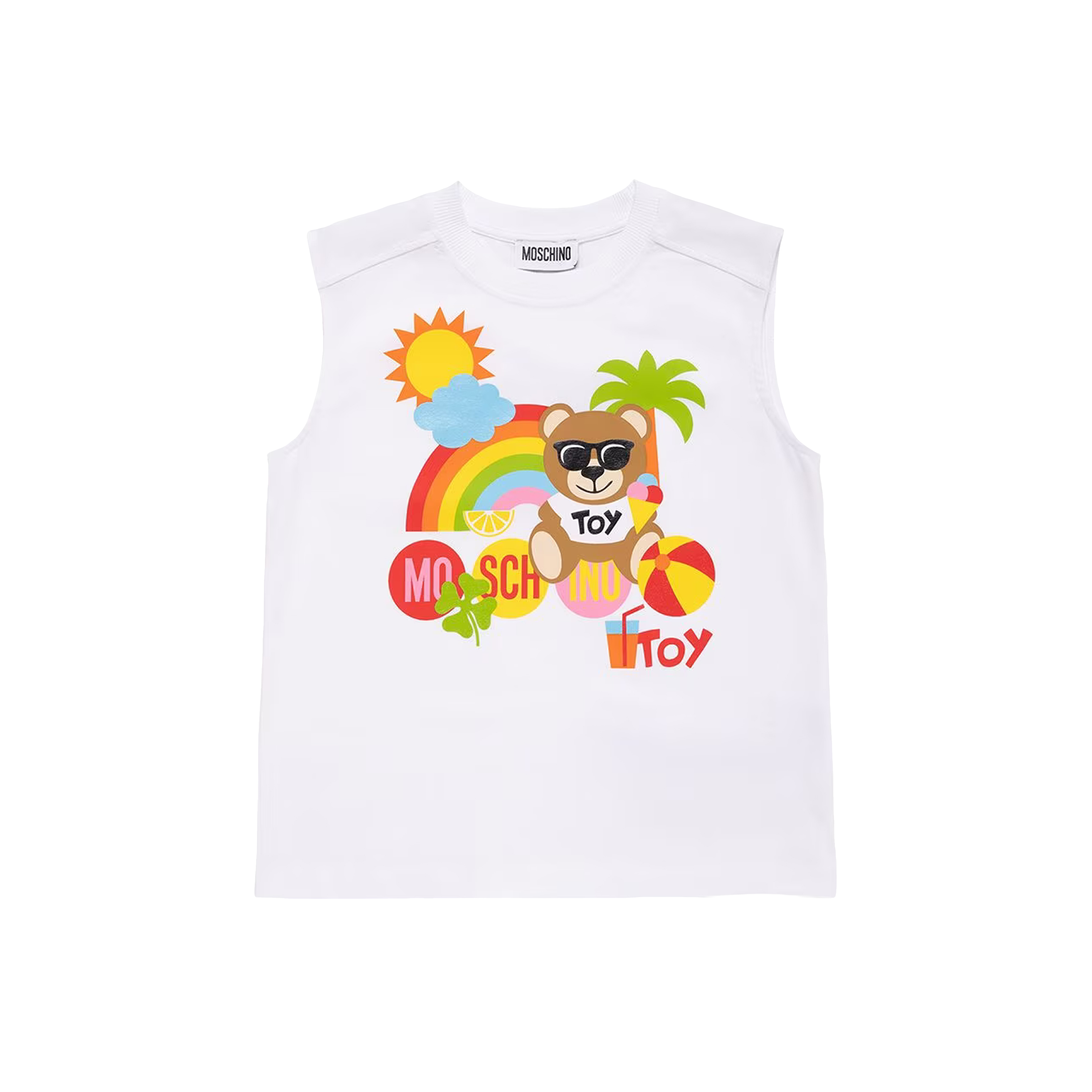 Camiseta Blanca Moschino Kids Sunset