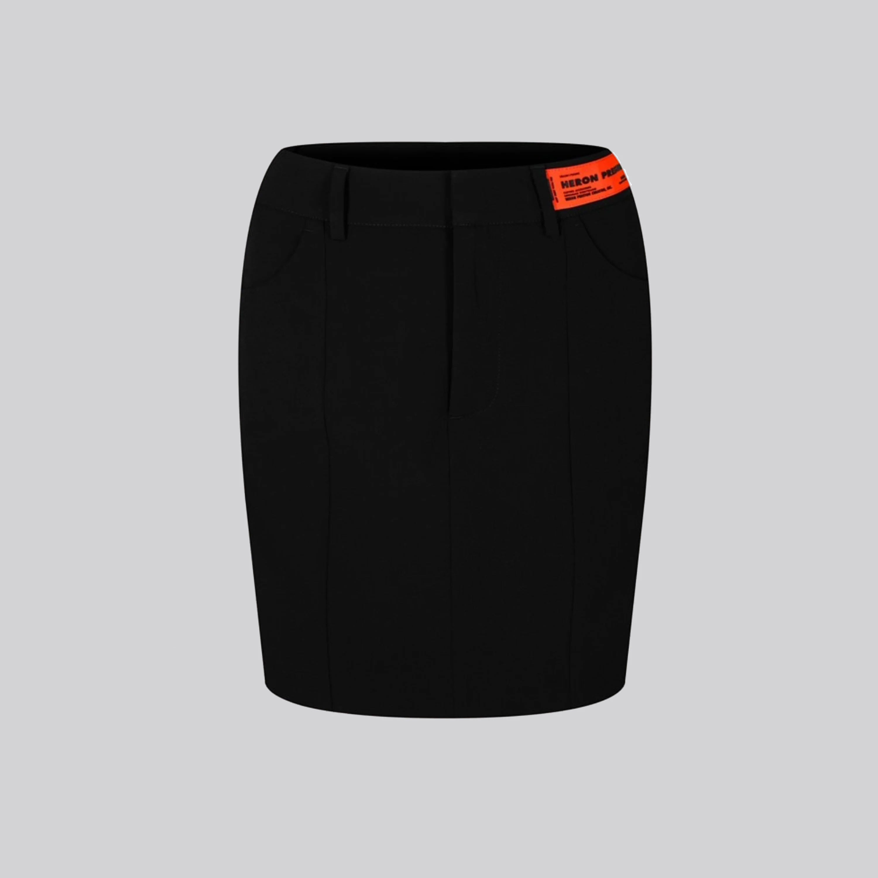 Falda Negra Heron Preston Skirt Tag