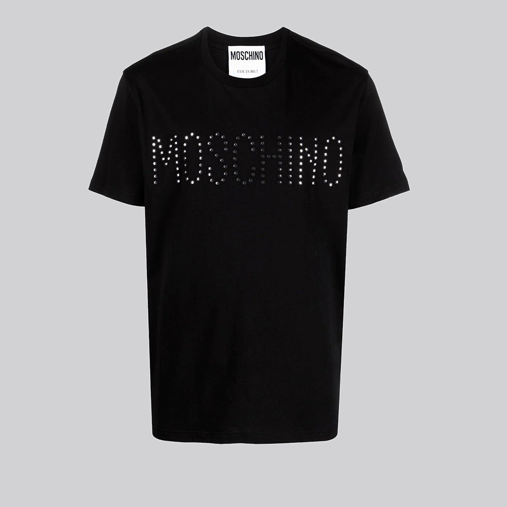 Camiseta Negra Moschino Couture Logo Rocks