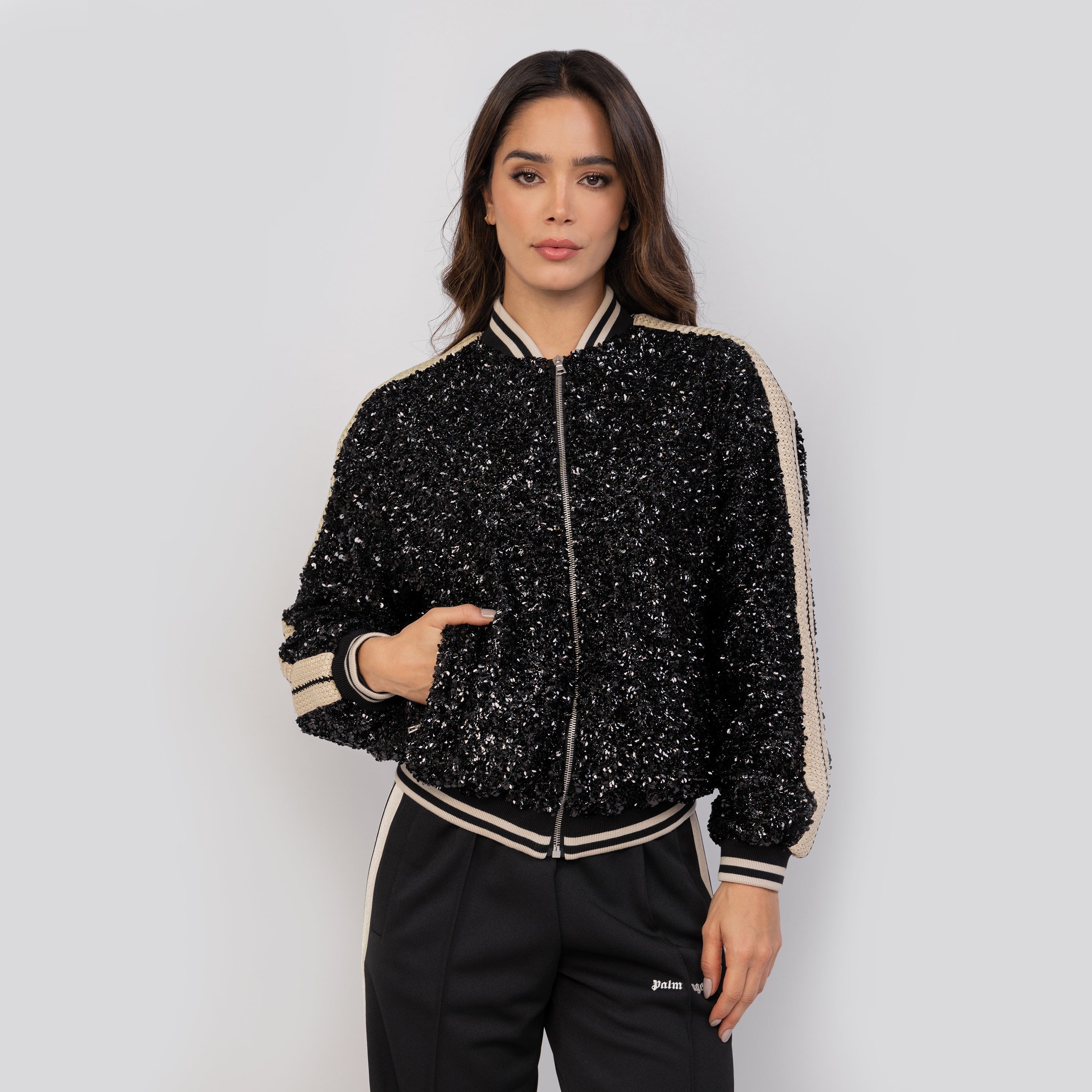 Chaqueta Negra Palm Angels Soiree Sequin