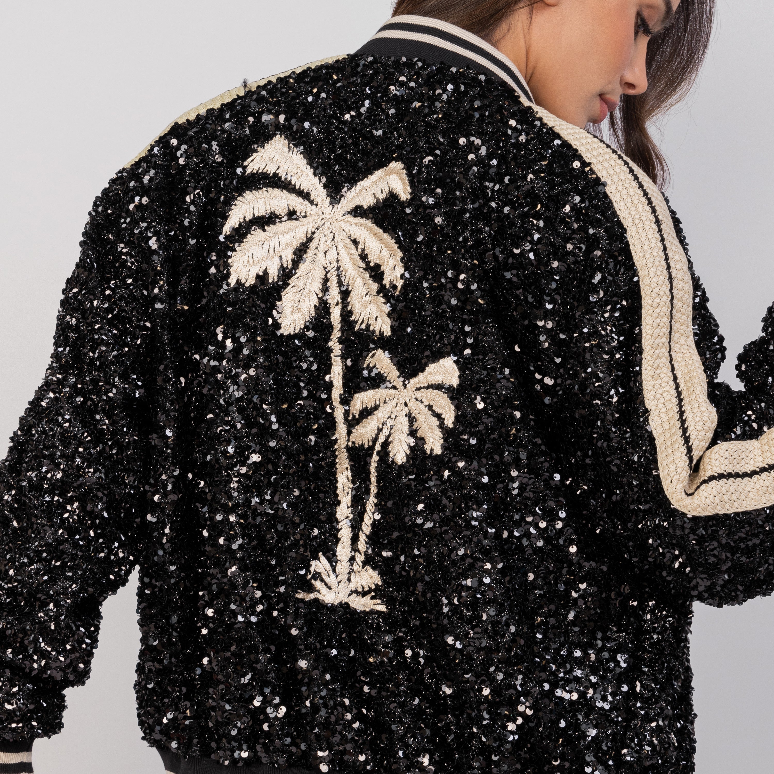 Chaqueta Negra Palm Angels Soiree Sequin