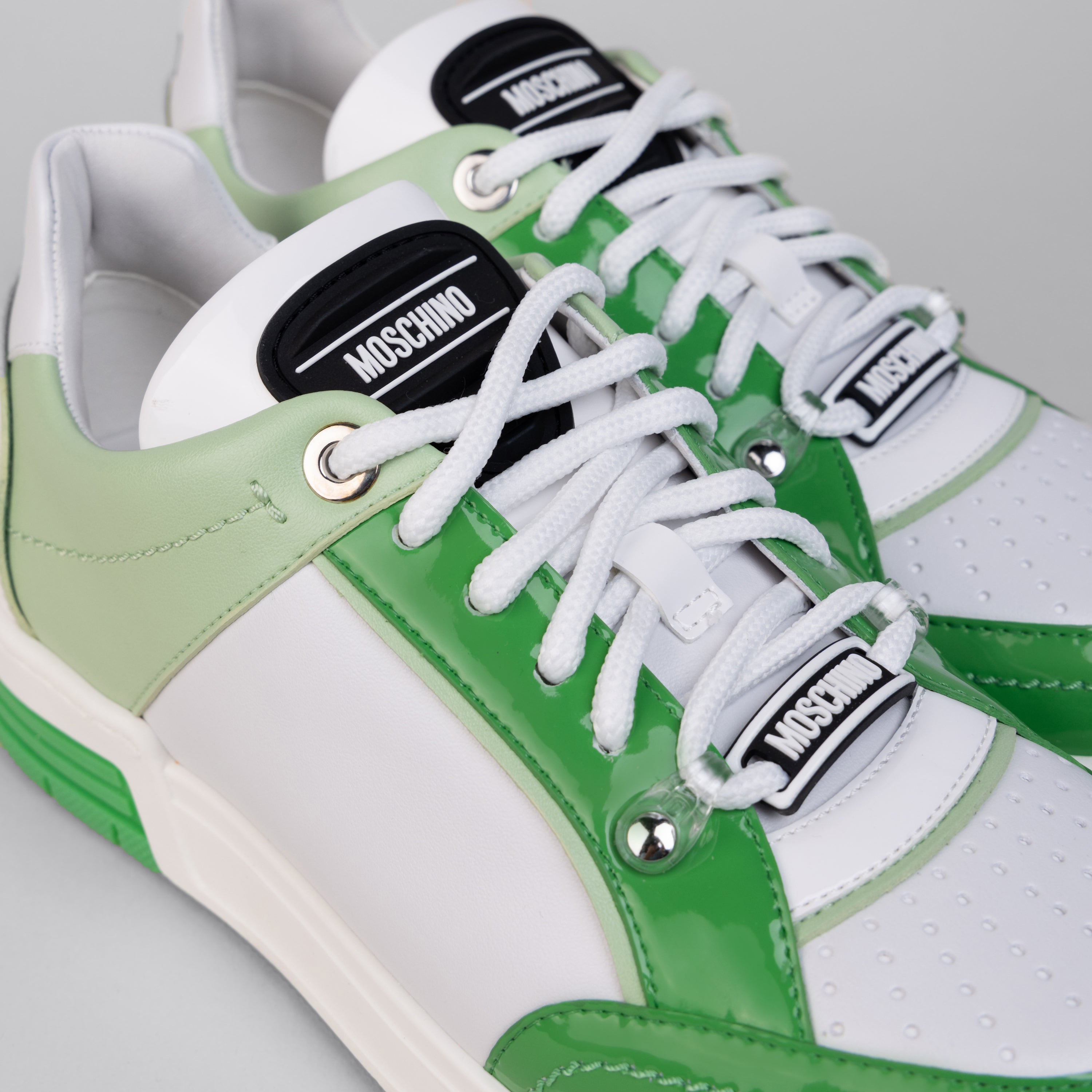 Sneakers Blanco Moschino Verde Low Top