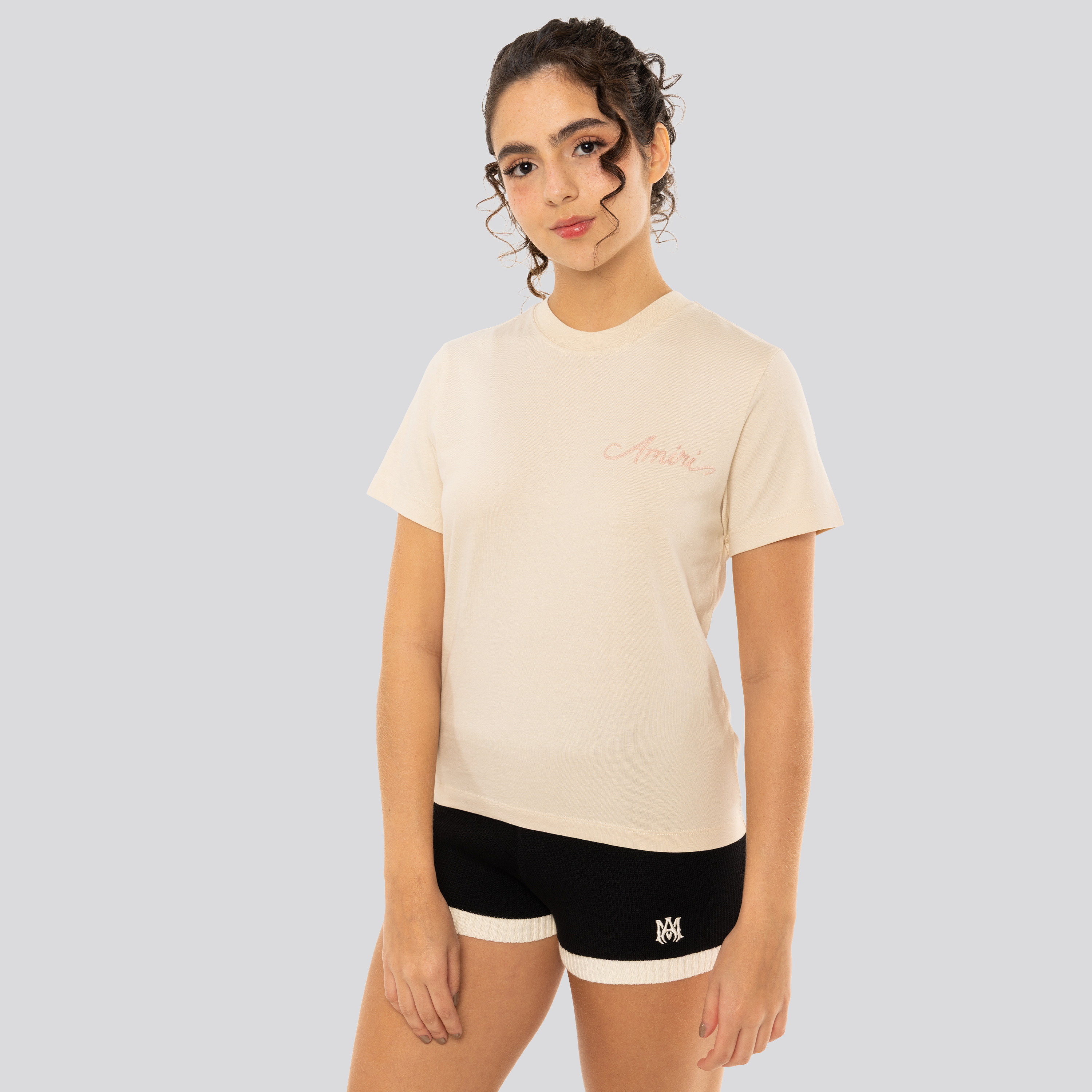 Camiseta Beige AMIRI Bandana Bleach Patch