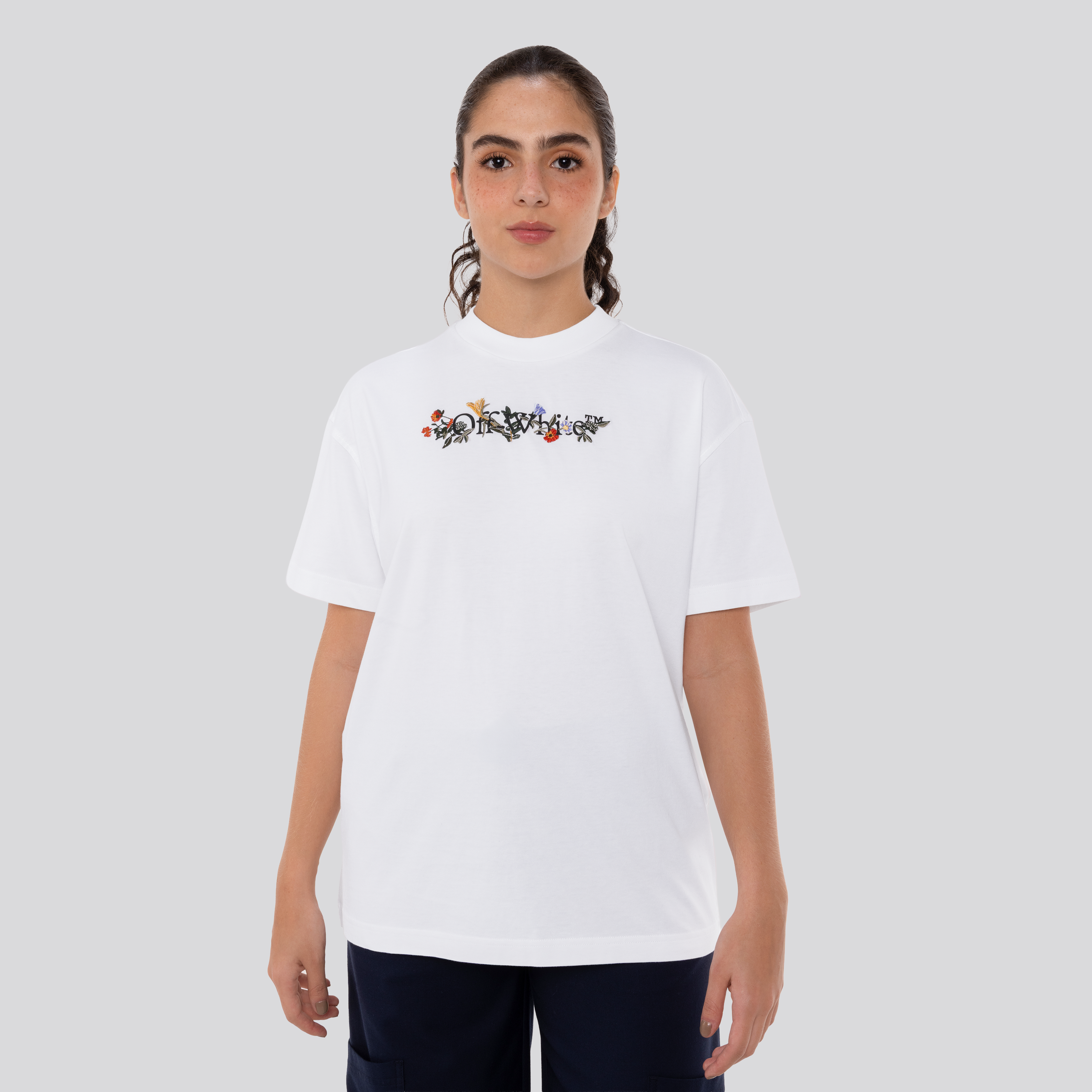 Camiseta Blanca Off-White Bookish Flowers
