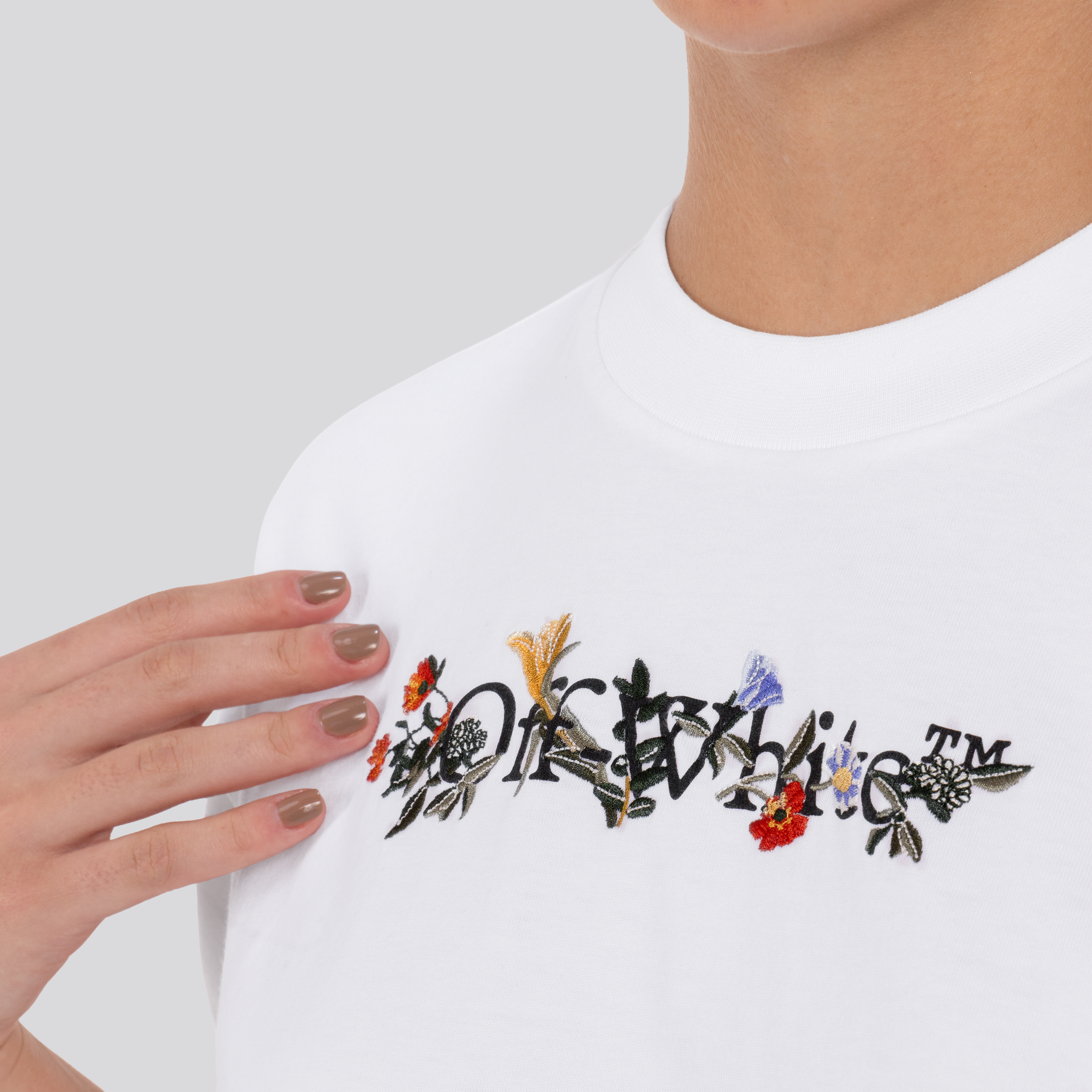 Camiseta Blanca Off-White Bookish Flowers