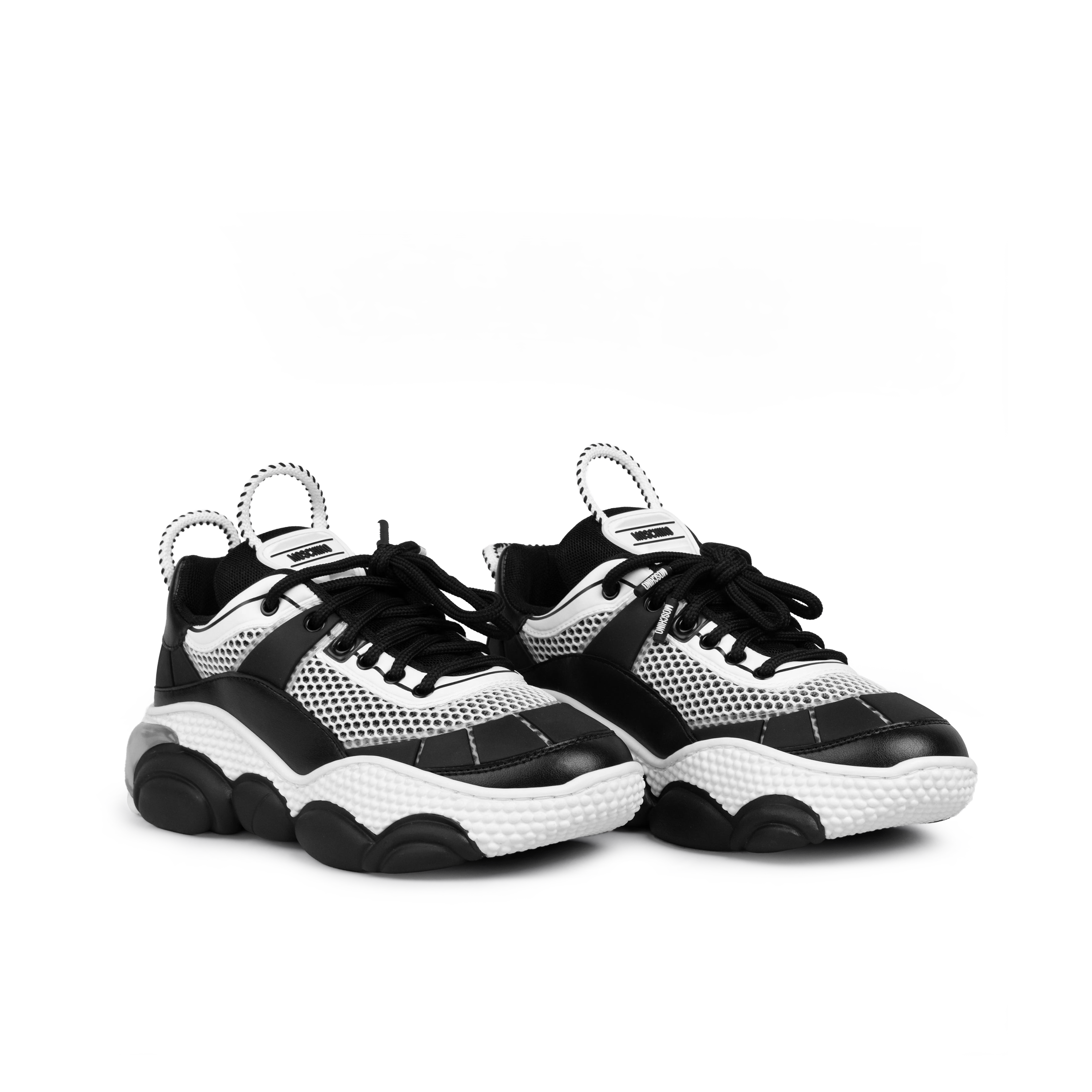 Sneakers Negro Moschino Blanco Embossed