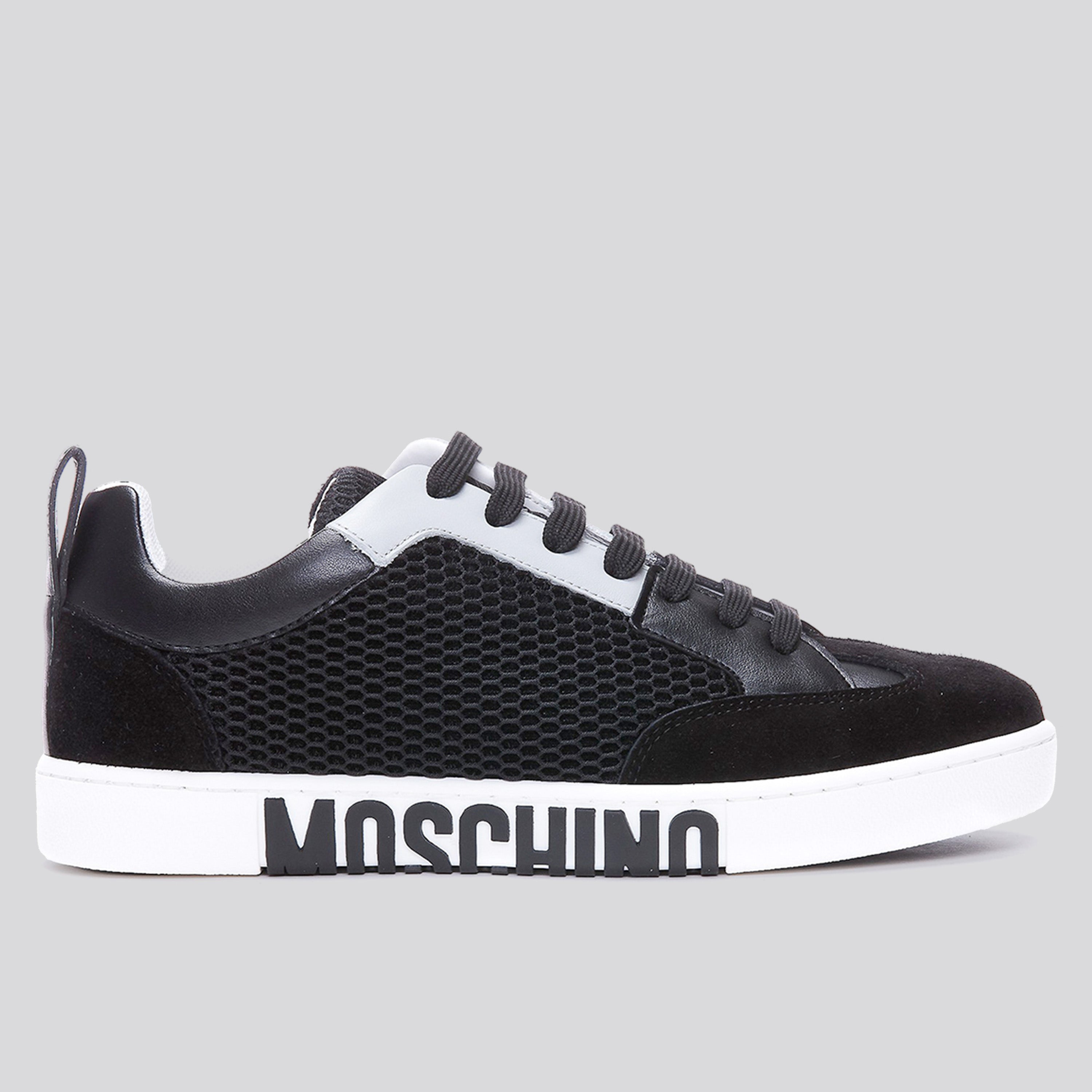Sneakers Negro Moschino Blanco Mesh-Panel