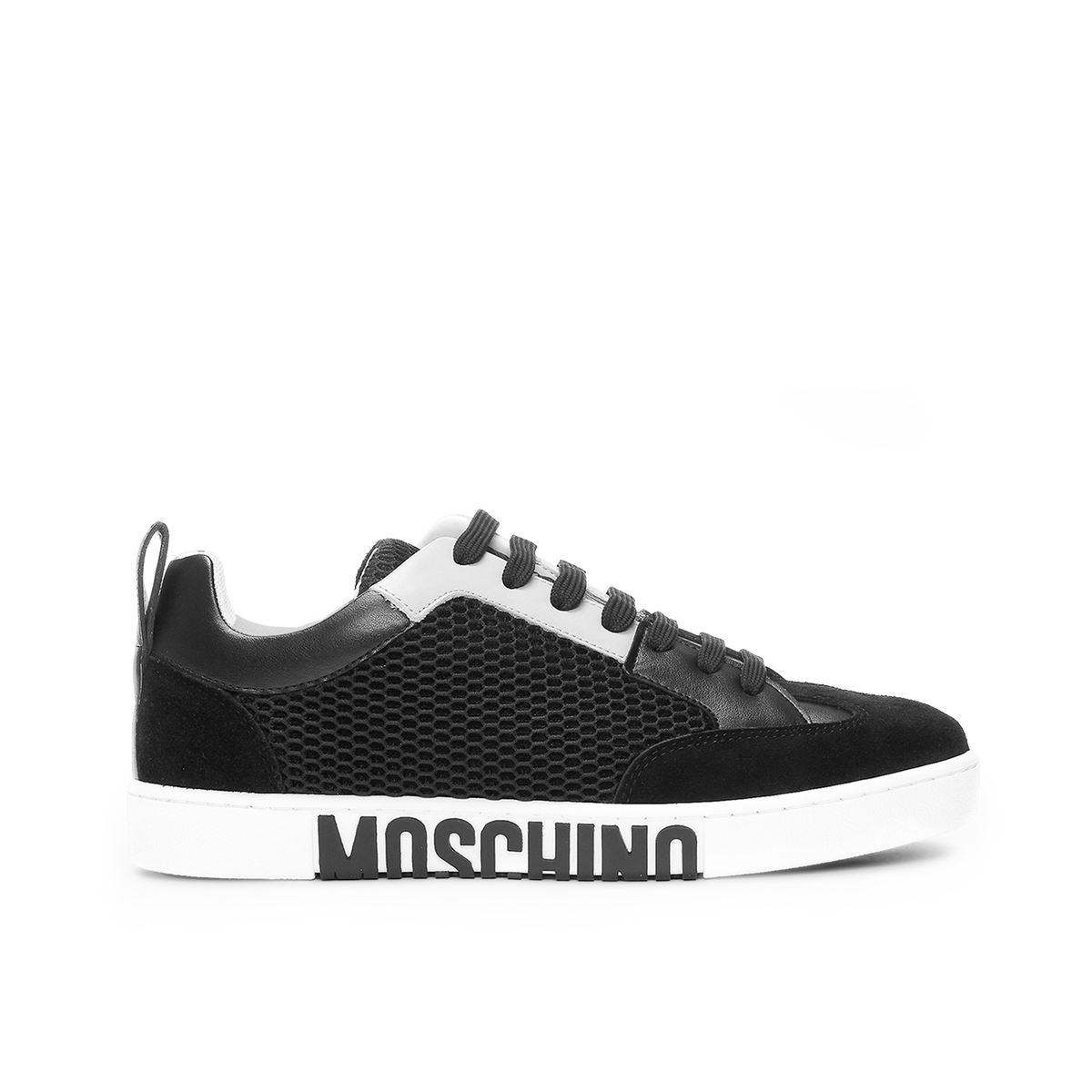 Sneakers Negro Moschino Blanco Mesh-Panel