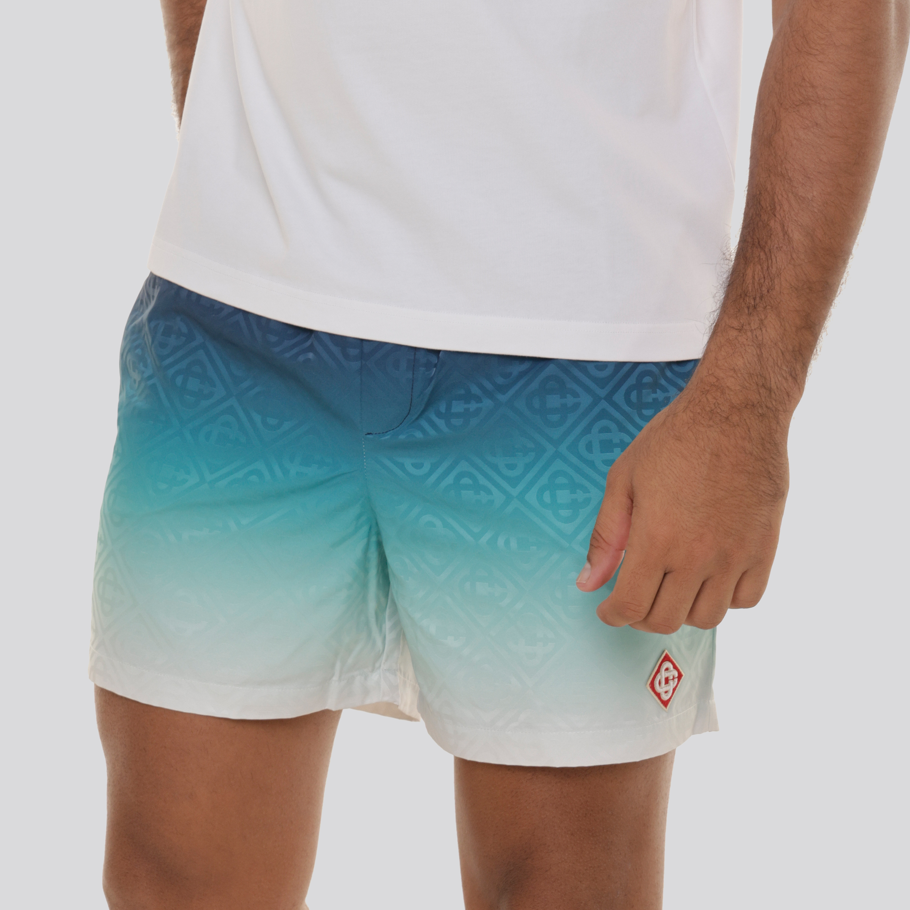 Pantaloneta Azul Casablanca Logo Jacquard