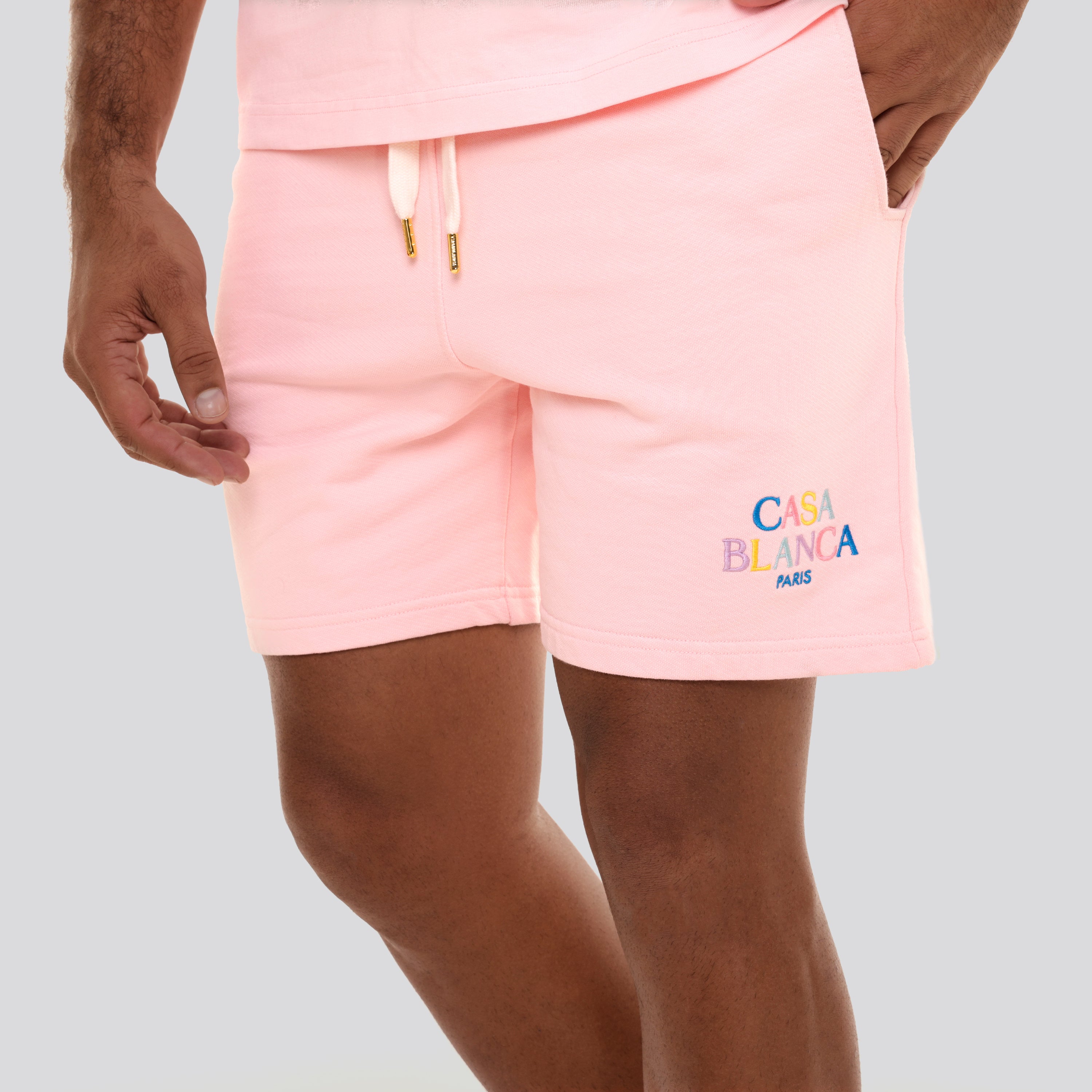 Shorts Rosado Casablanca Stacked Logo