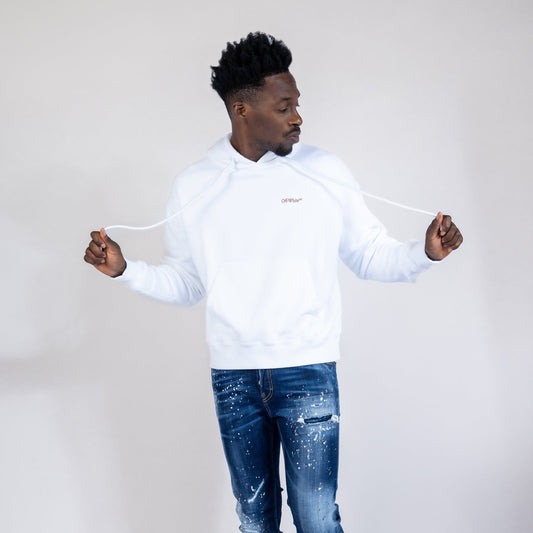 Buzo Blanco Off-White Hoodie Scratch Arrow Skate