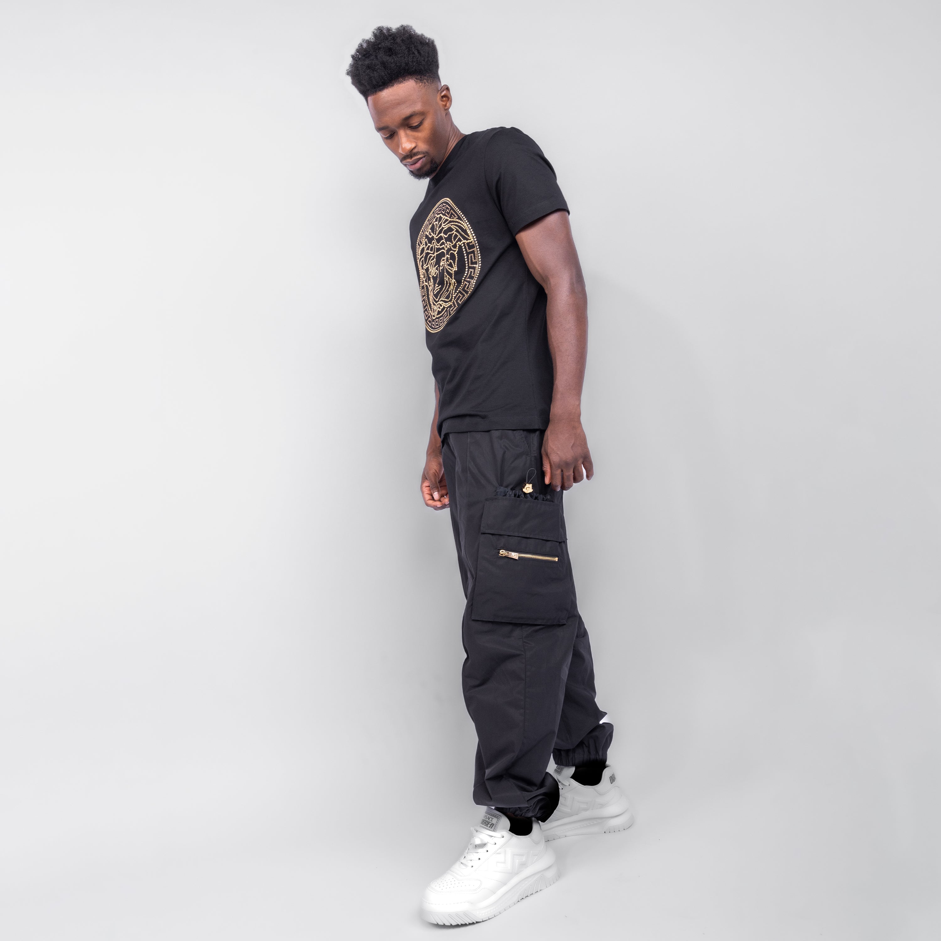 Pantalón Cargo Negro Versace Medusa Pocket