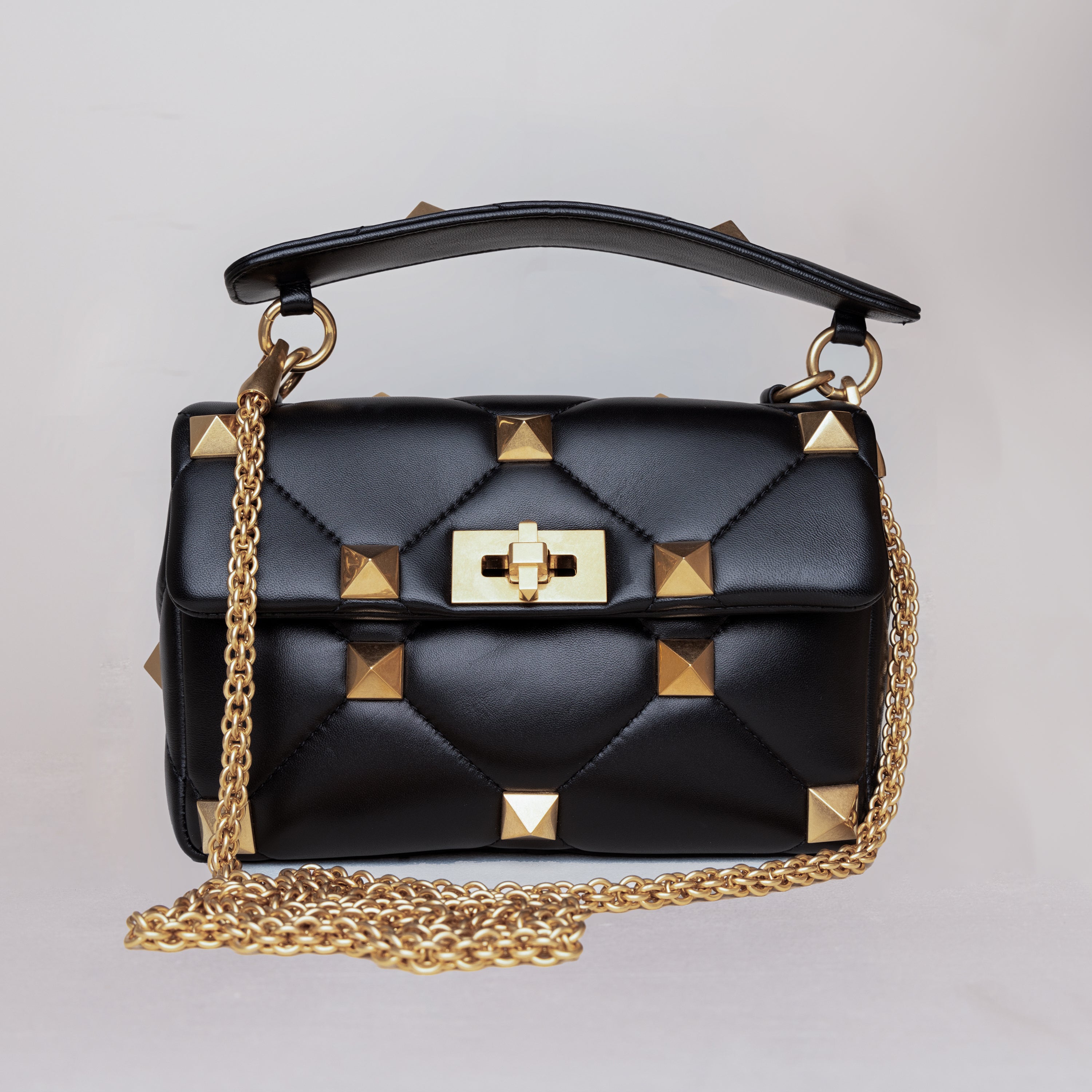 Bolso Pequeño Negro Valentino Roman Stud Bag