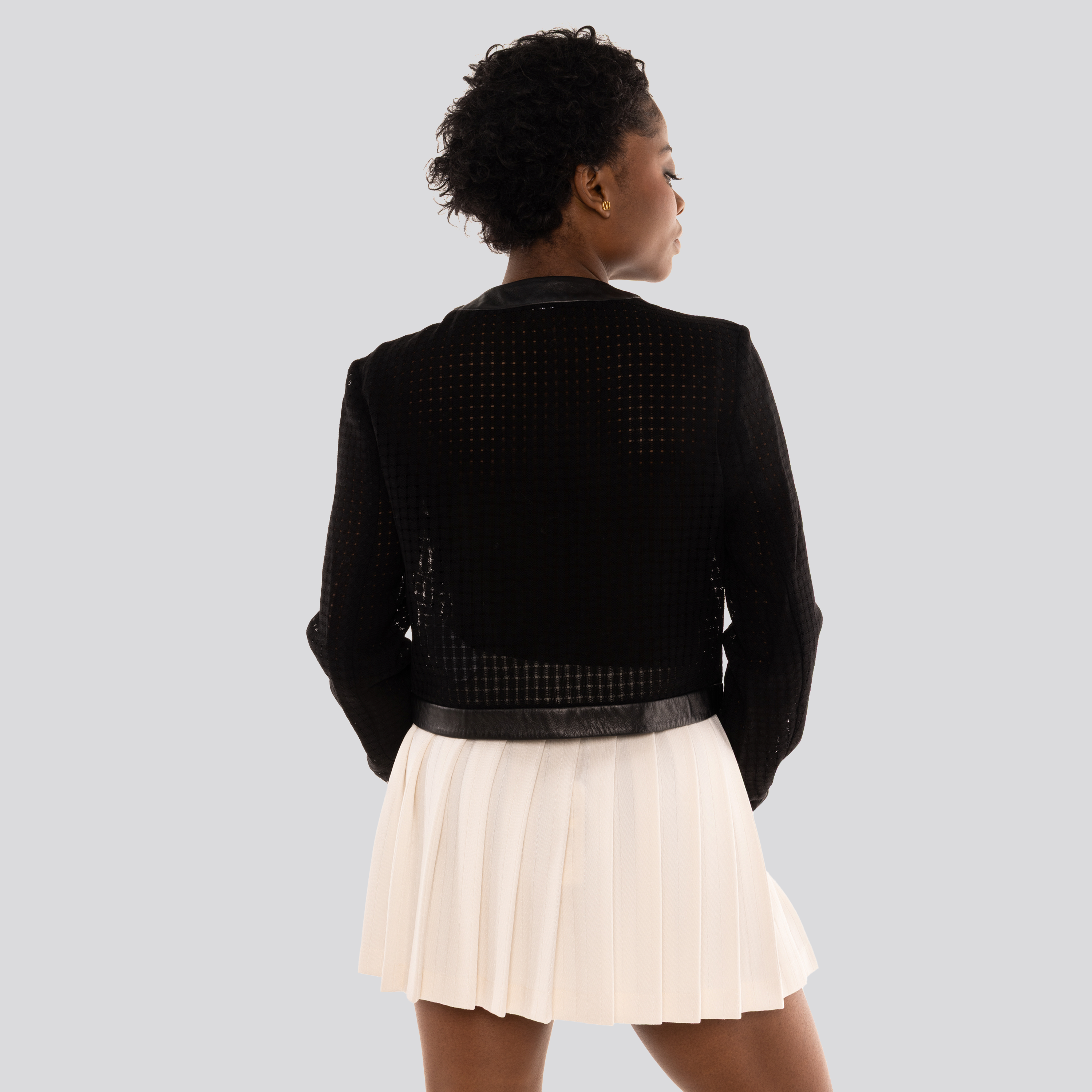 Chaqueta Negra Casablanca Cropped Tailored