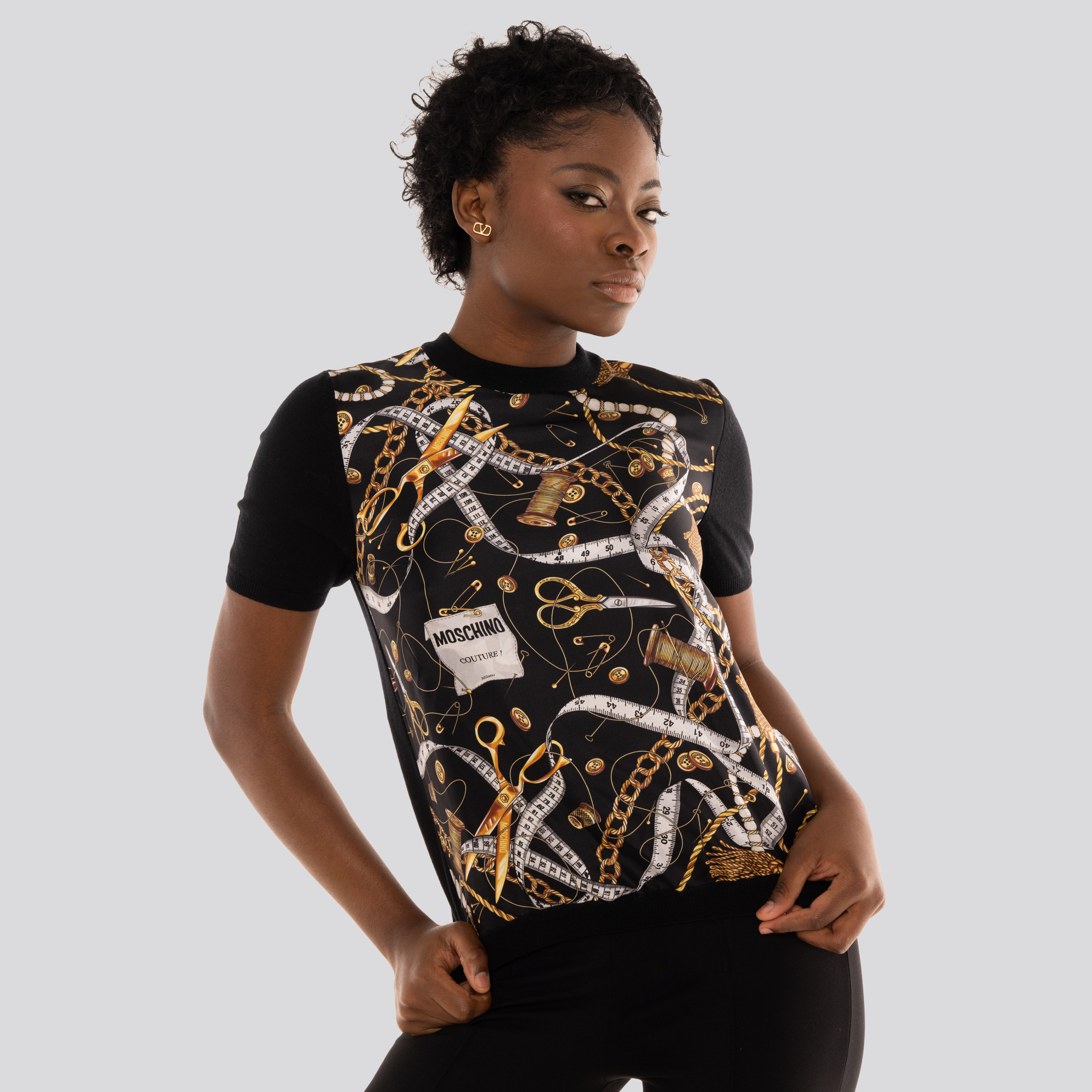 Camiseta Negra Moschino Taylor