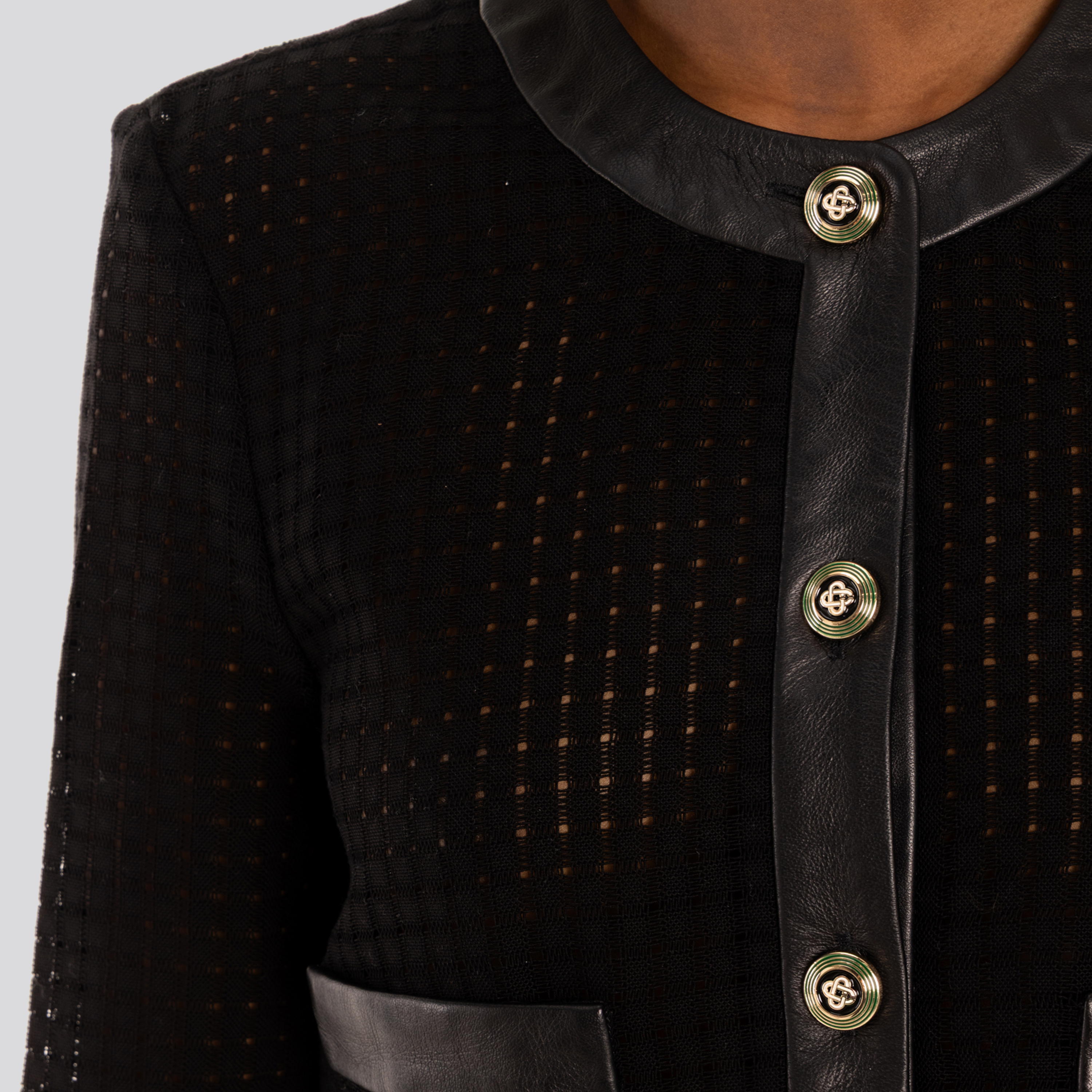 Chaqueta Negra Casablanca Cropped Tailored