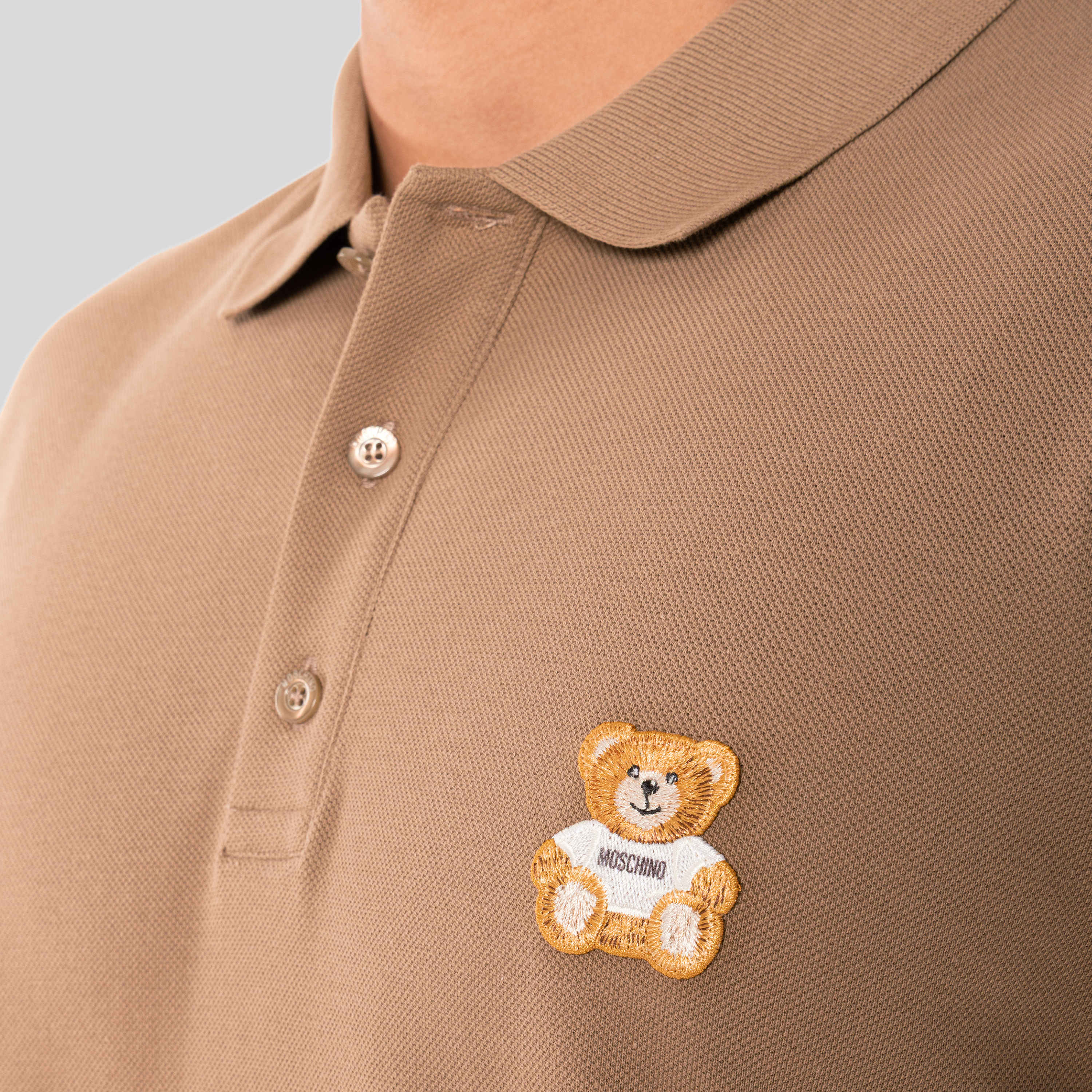 Camiseta Tipo Polo Beige Moschino Teddy