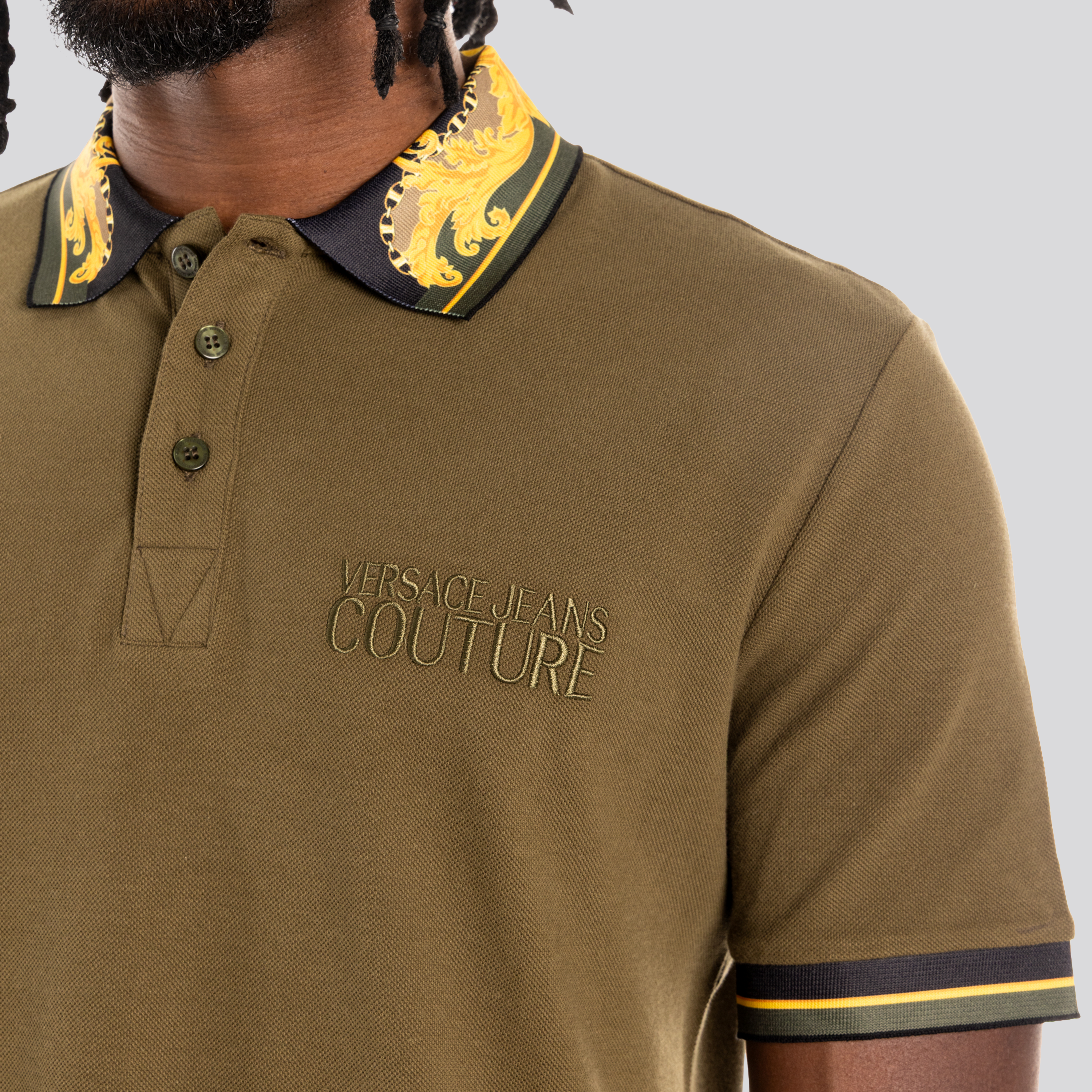 Camiseta Tipo Polo Verde Versace Jeans Couture