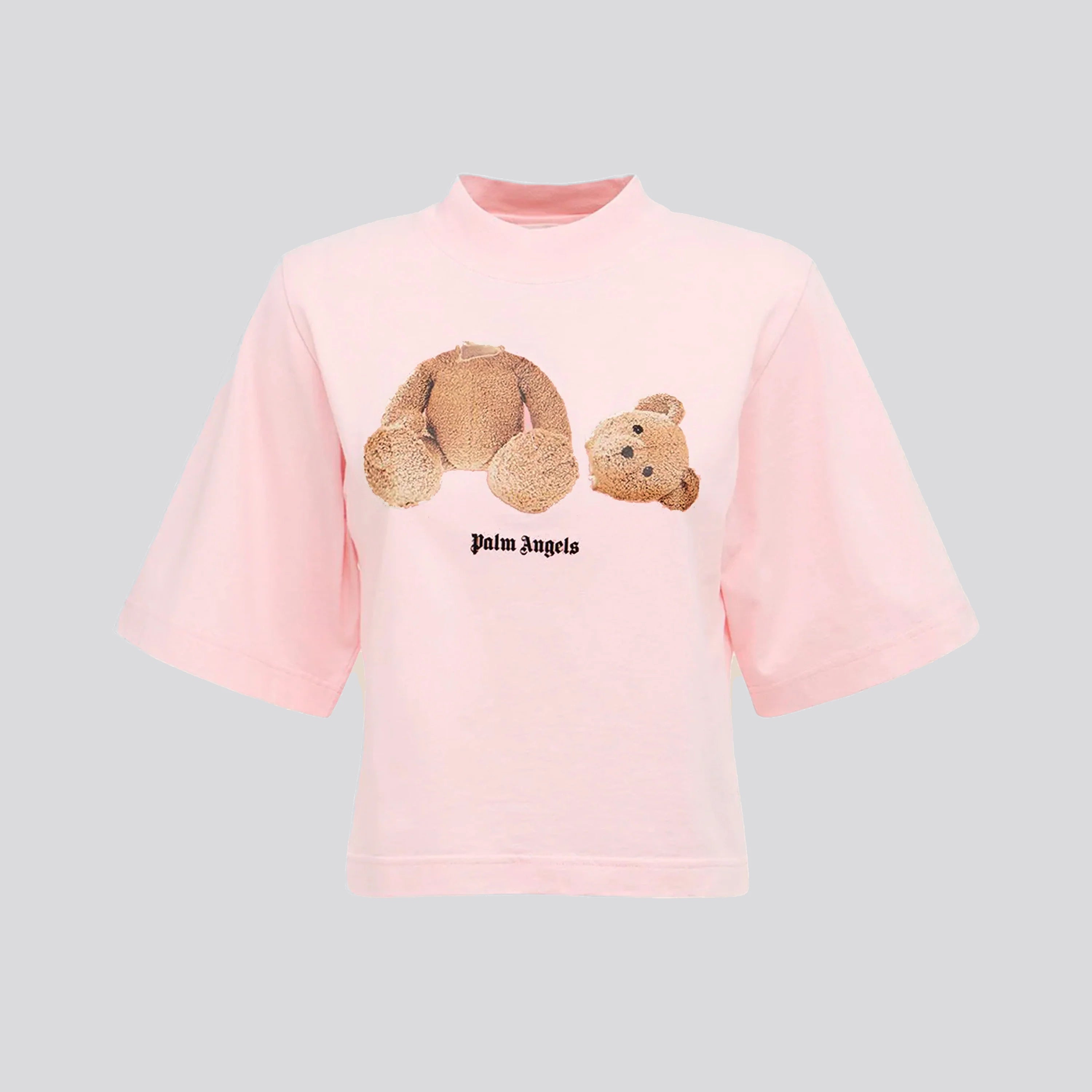 Camiseta Rosa Palm Angels Teddy Bear Cropped