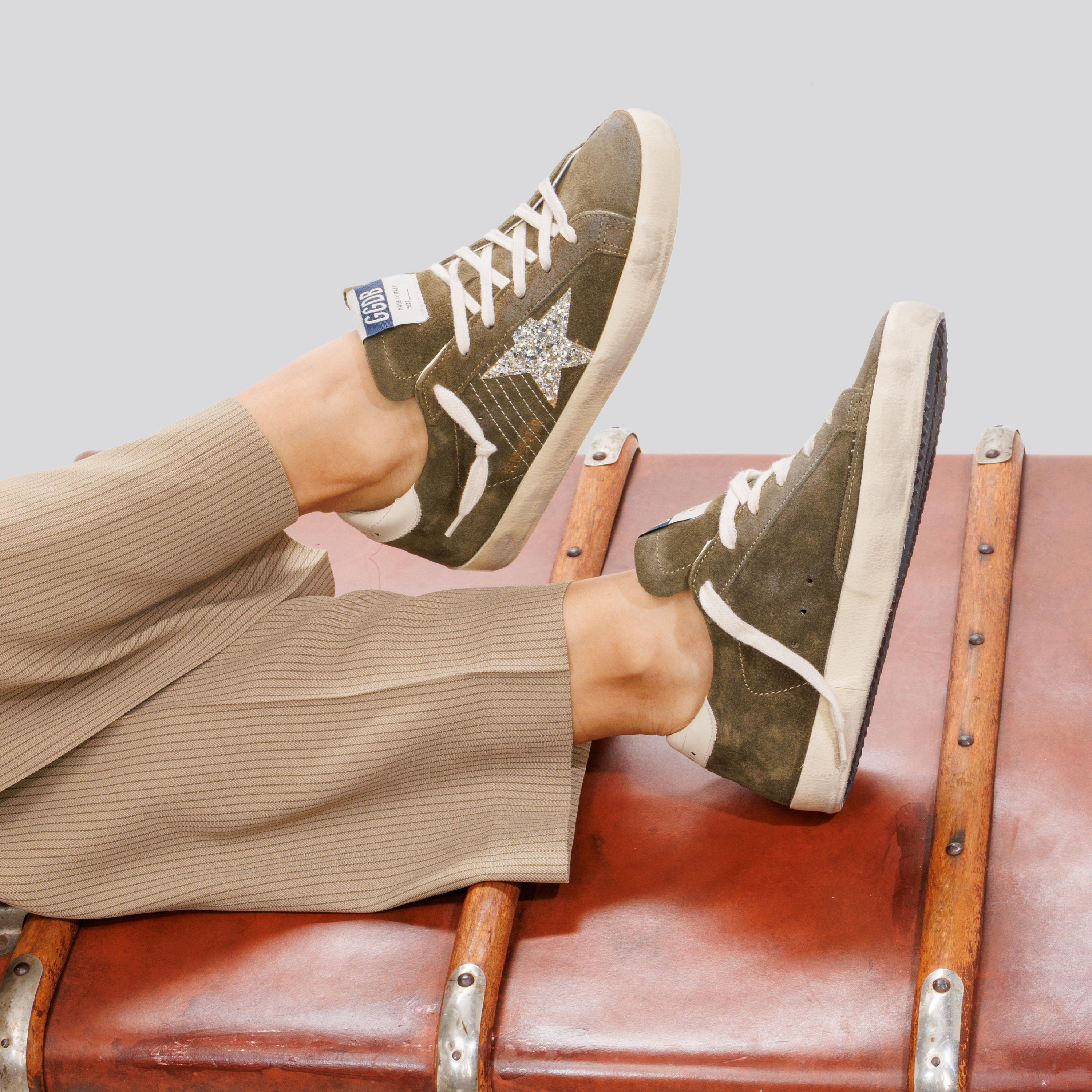 Sneakers Verdes Golden Goose Glitter Star