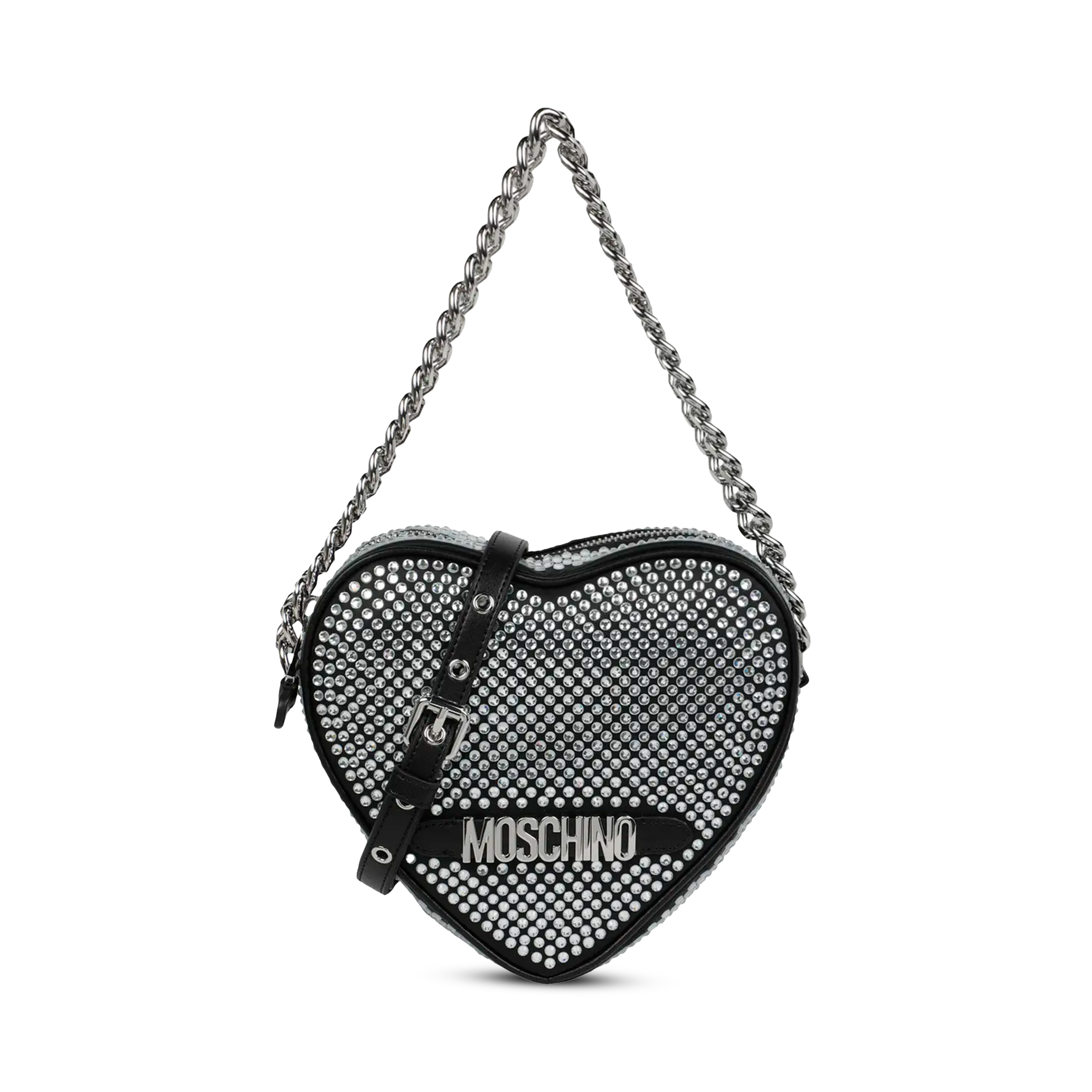 Cartera Negra Moschino Heart