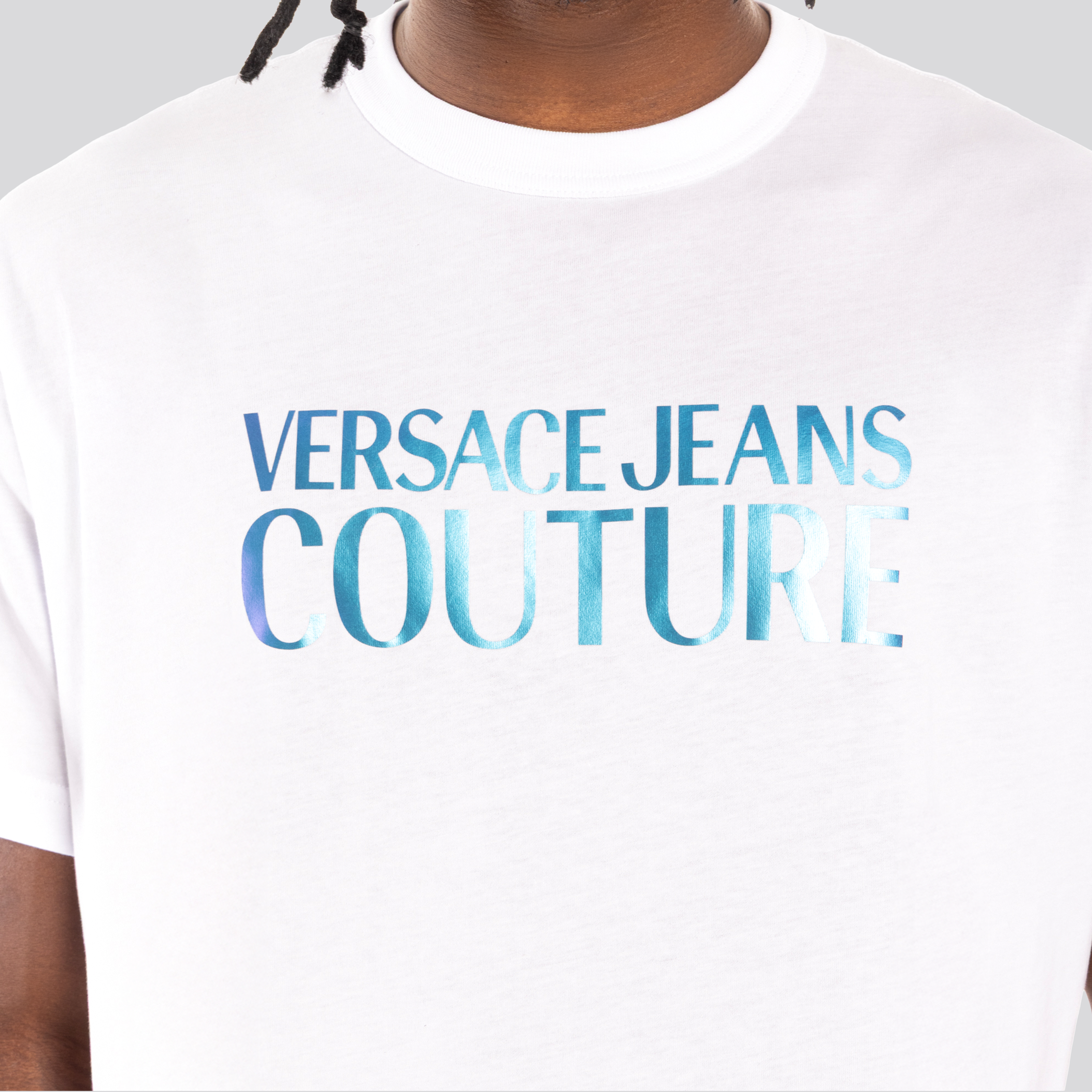 Camiseta Blanca Versace Jeans Couture Logo Multicolor