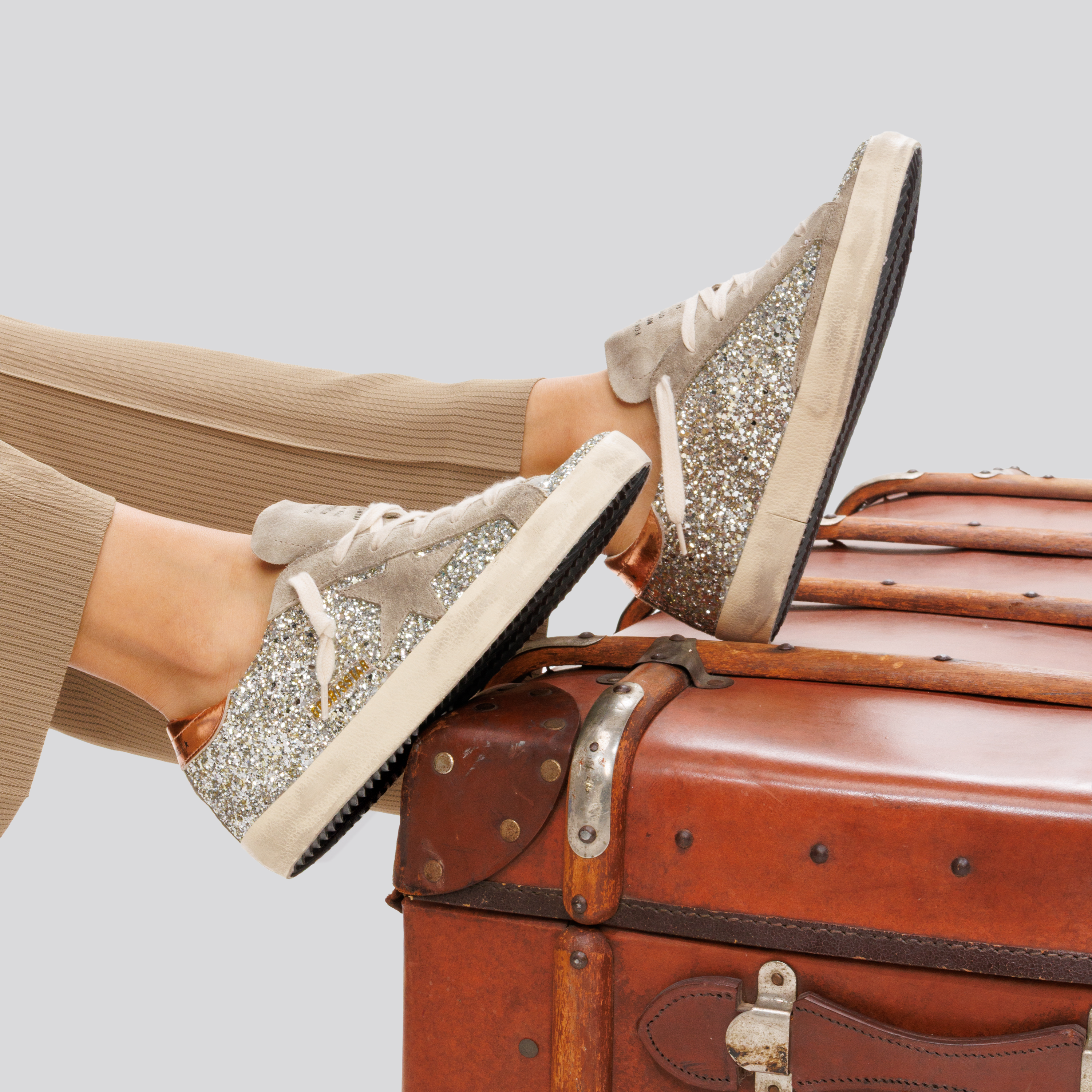 Sneakers Gris Golden Goose Super-Star Glitter