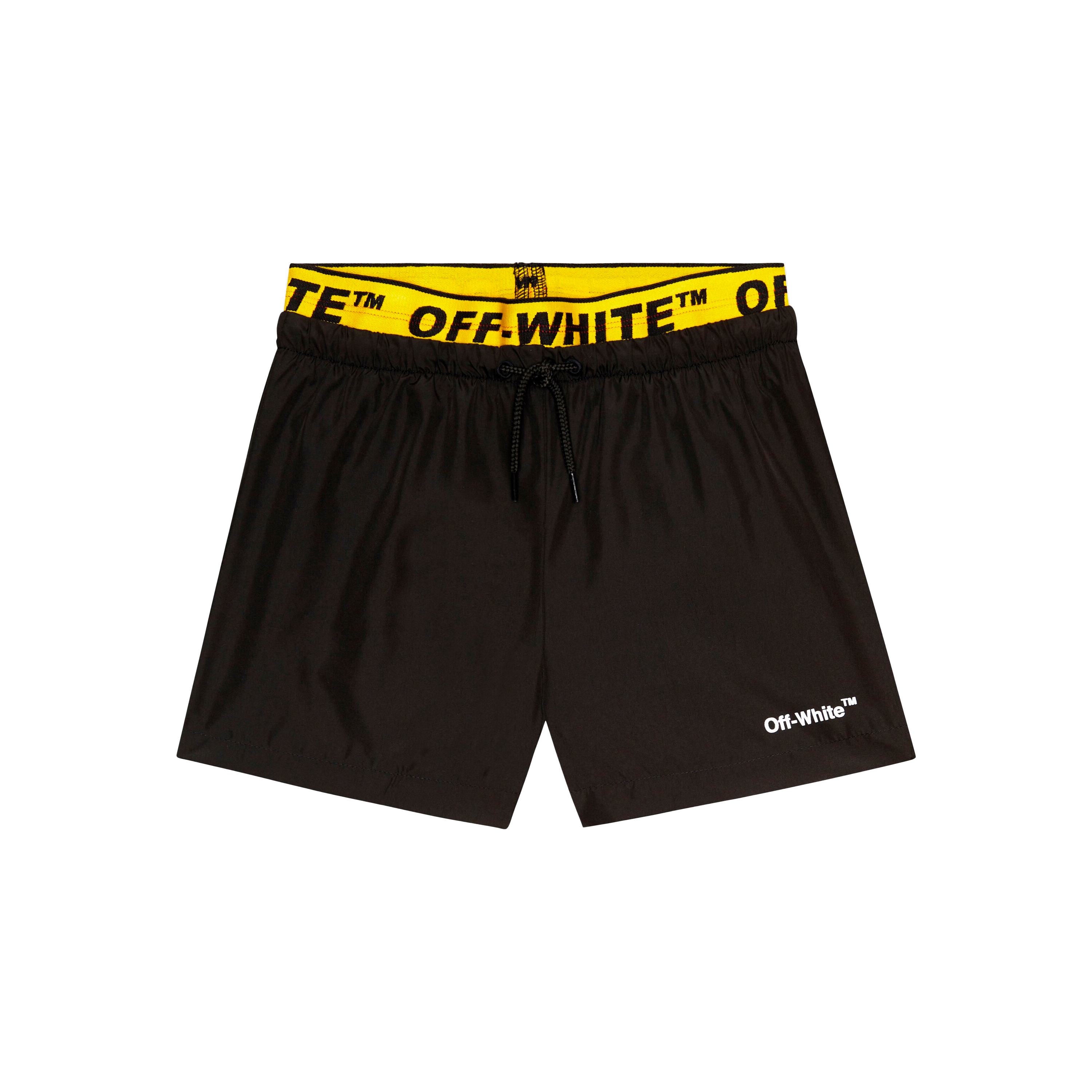 Short Negro Yellow Off-White Kids Logo Industrial
