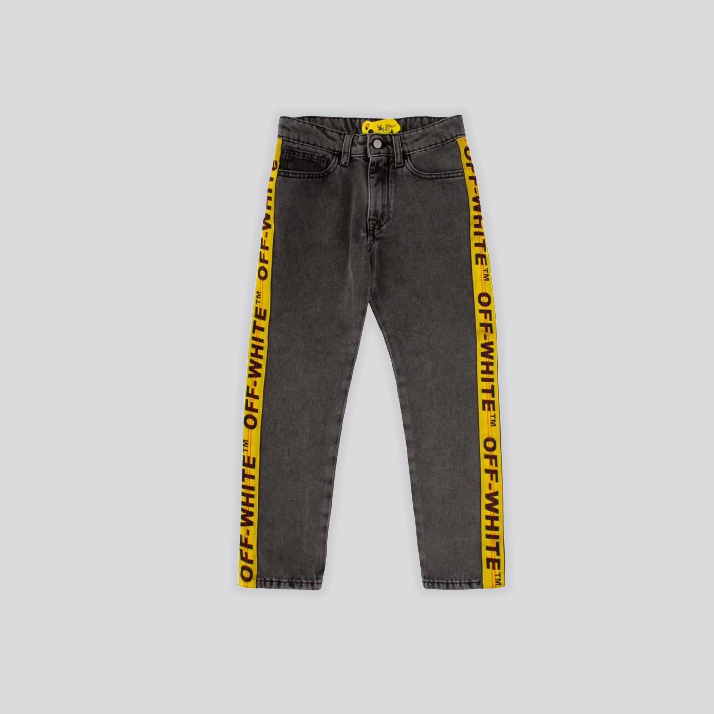Jeans Gris Off-White Kids Industrial Logo Band